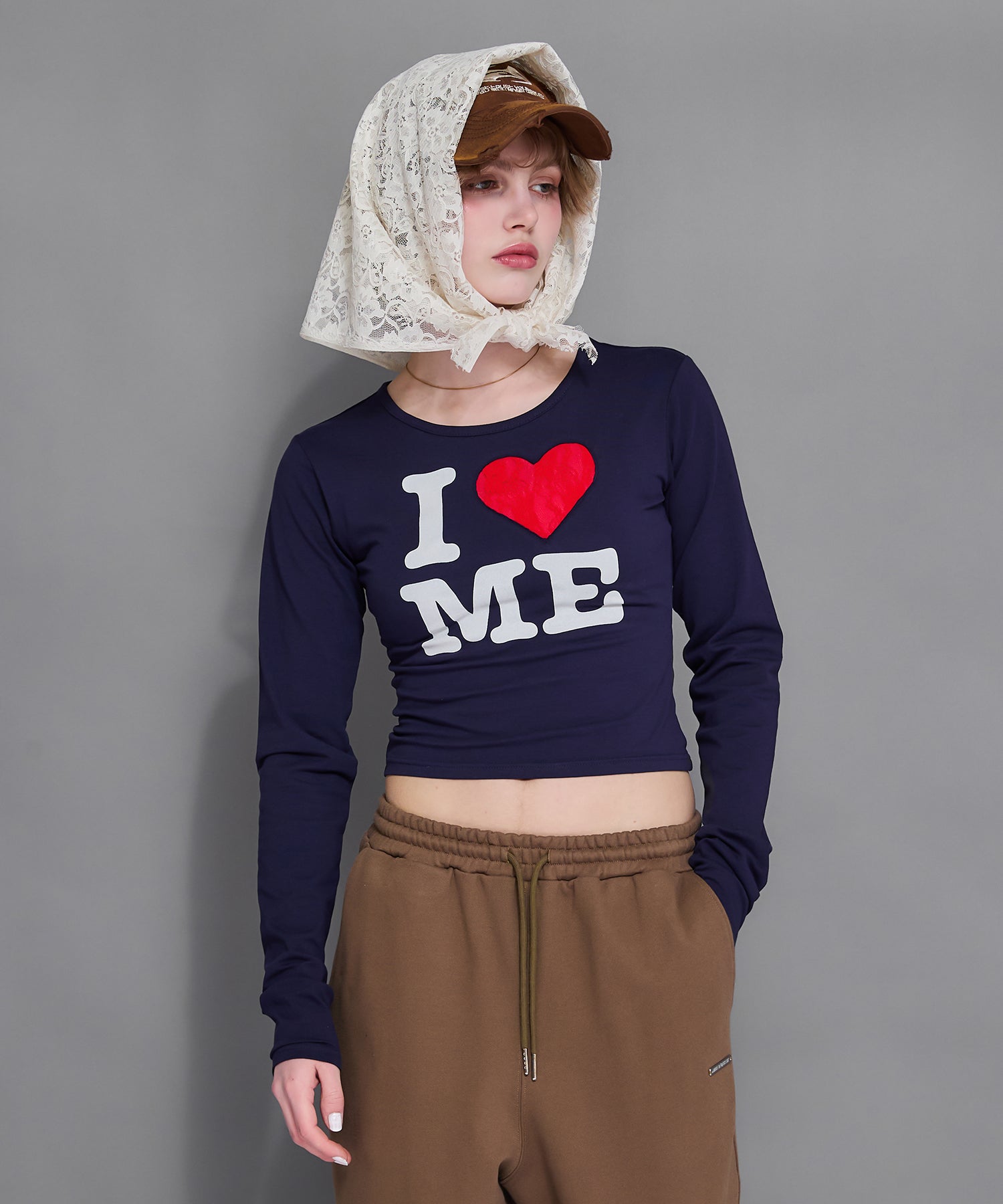 レースモチーフILOVEロゴロンT