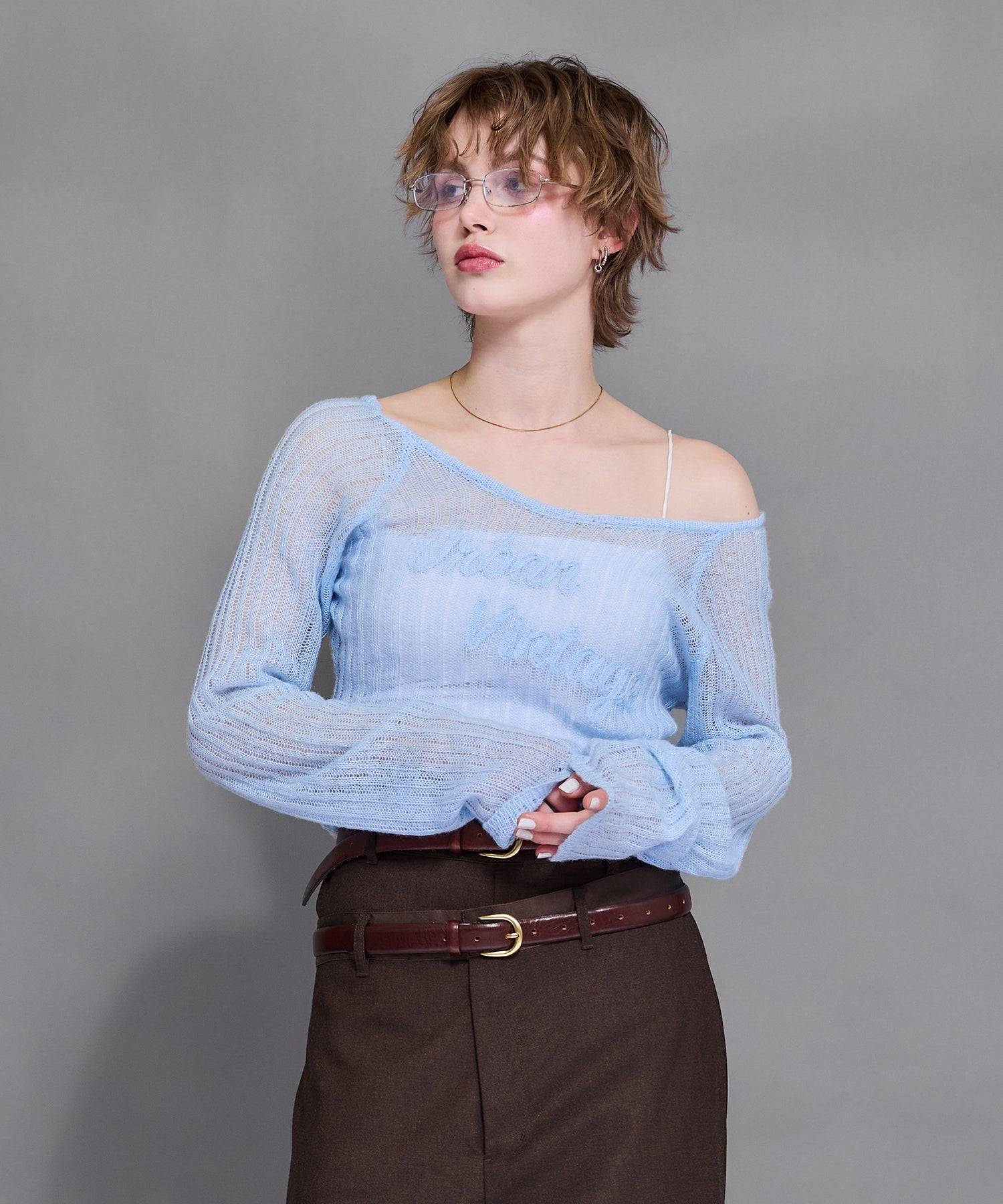 MODEL:170cm/COLOR:LIGHT BLUE/SIZE:F