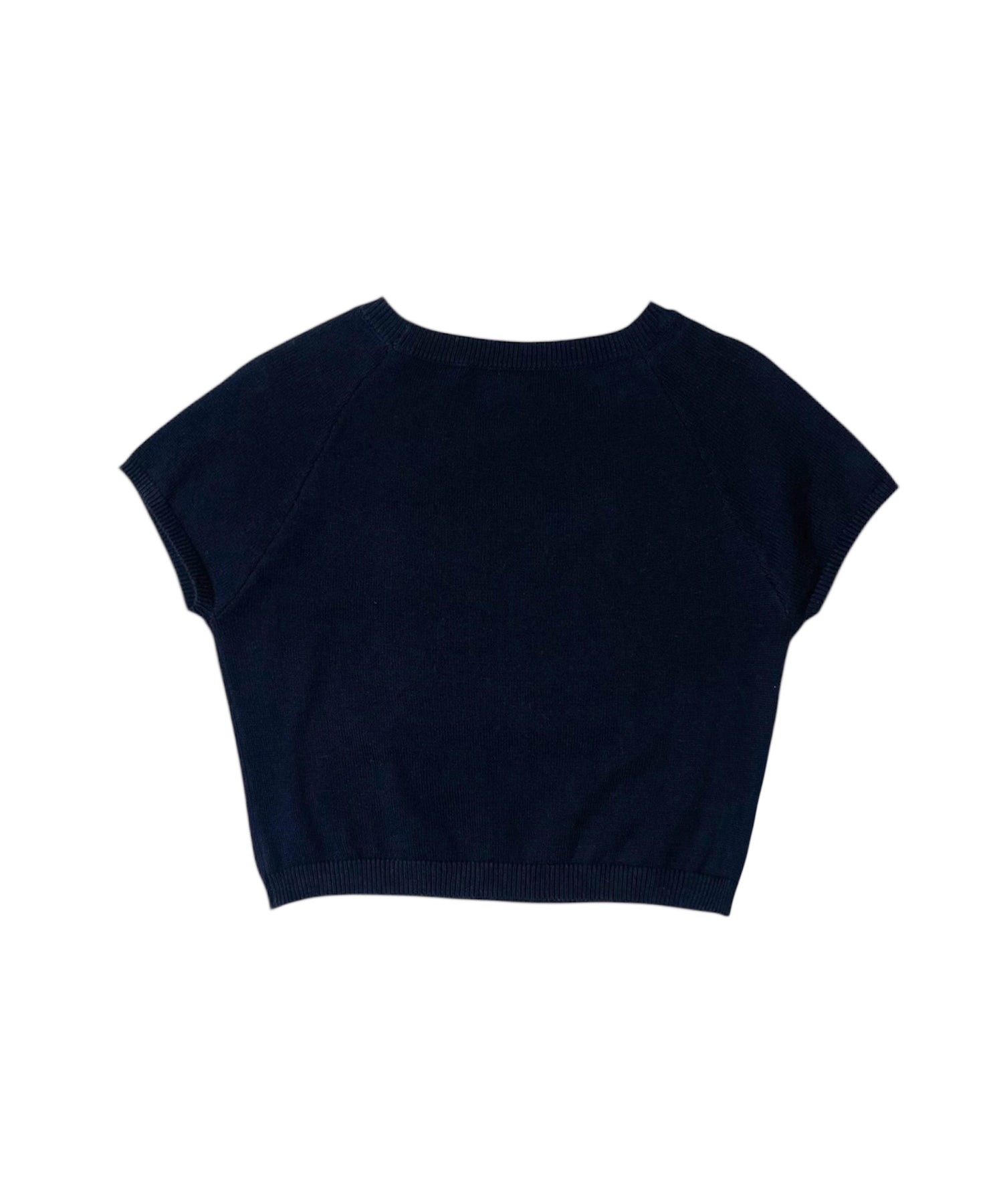 ジャガードロゴコンパクトラグランニットトップ