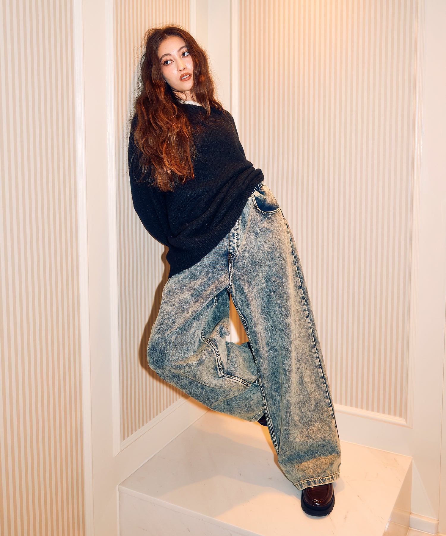 MODEL:163cm/COLOR:BLUE/SIZE:F