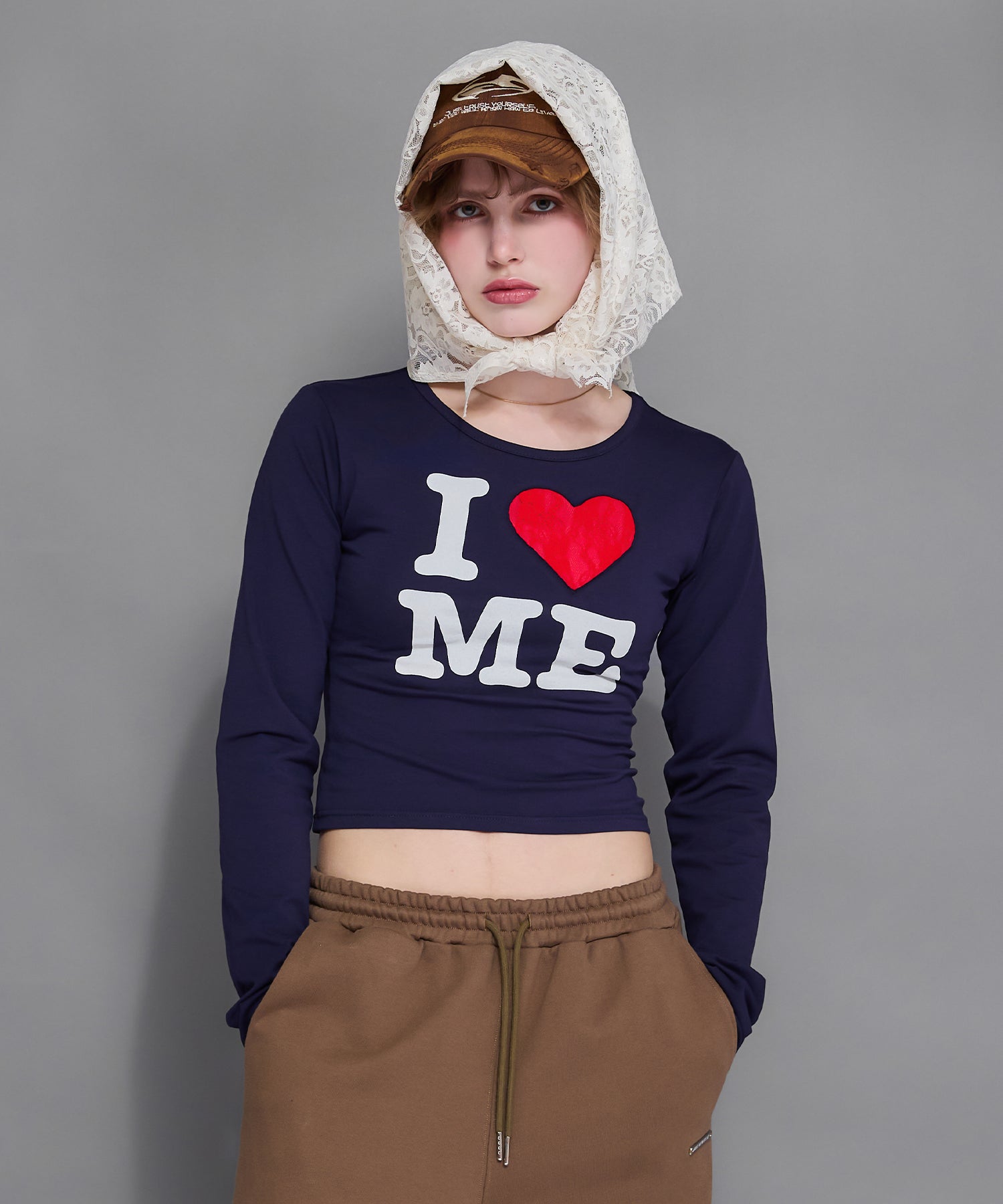 レースモチーフILOVEロゴロンT