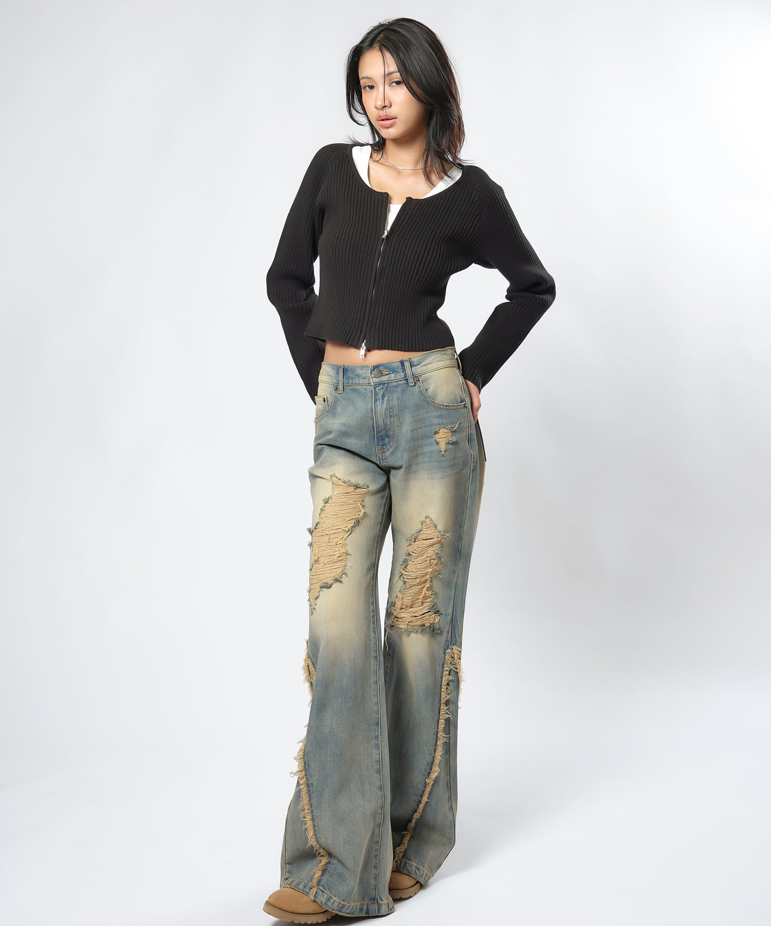 MODEL:170cm/COLOR:BLACK/SIZE:F