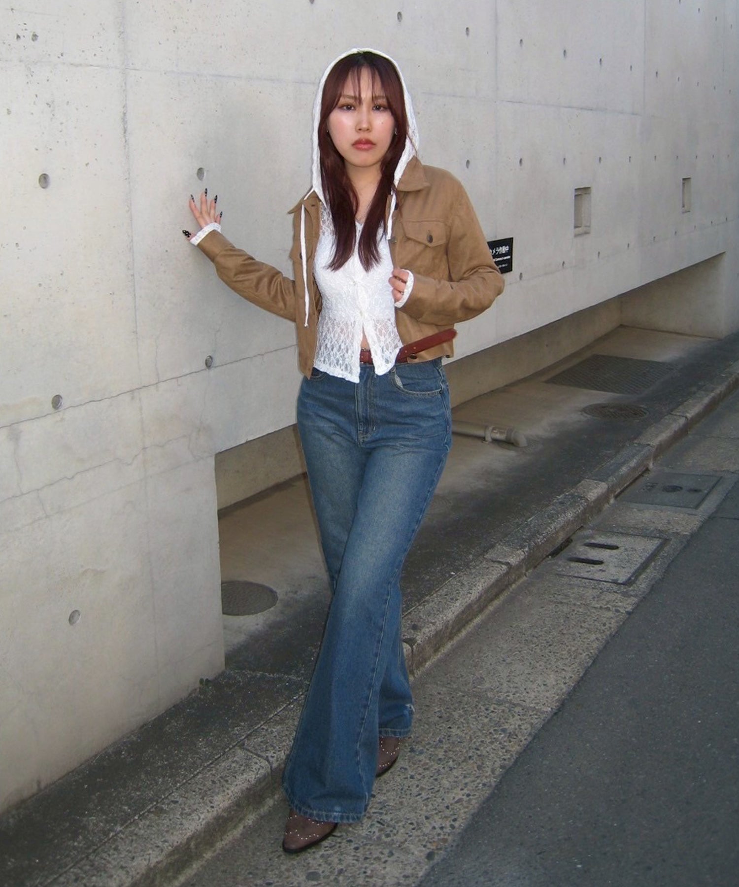 STAFF:158cm/COLOR:BROWN/SIZE:L