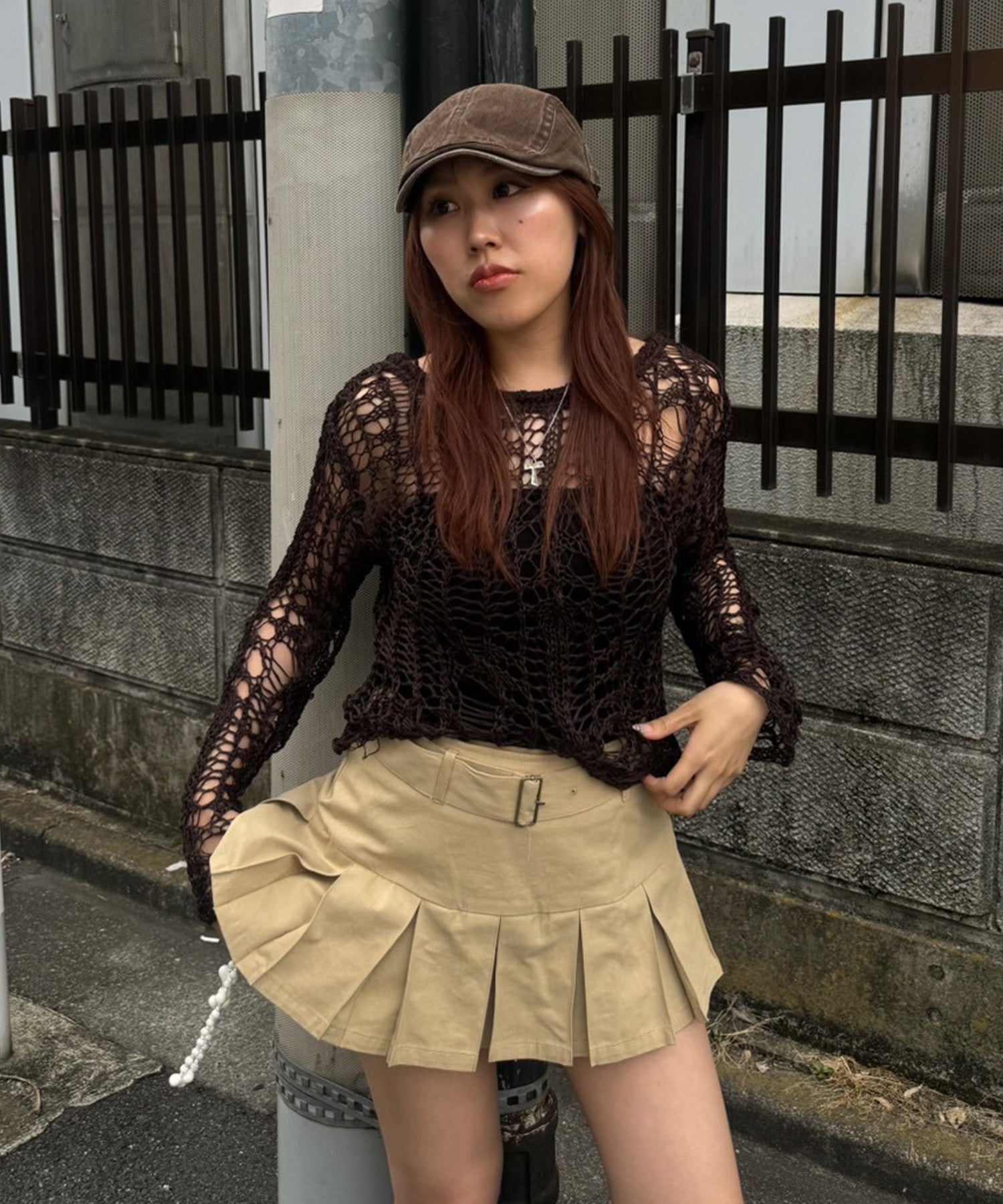 STAFF:158cm/COLOR:BROWN/SIZE:F