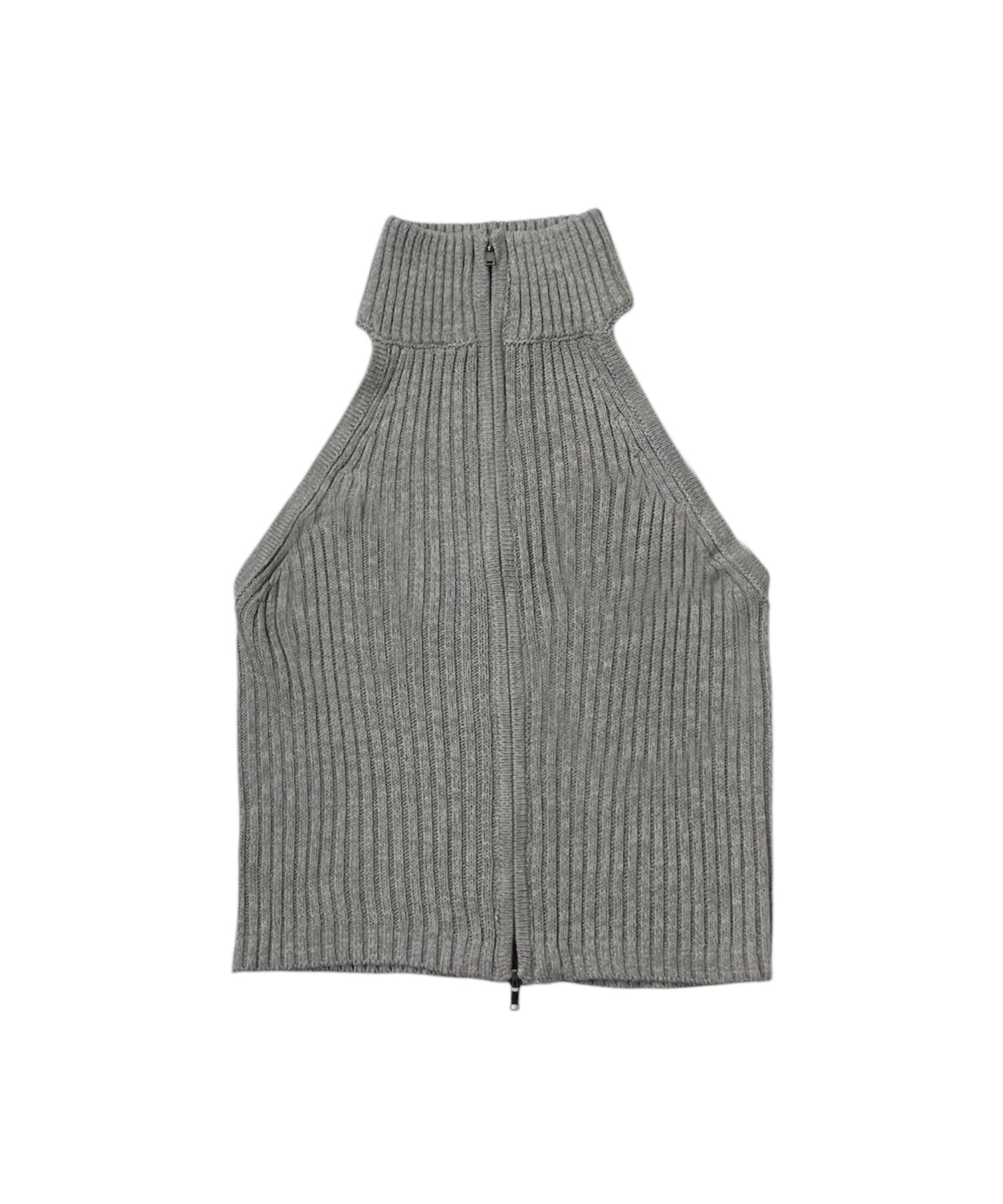 ホルターネックラメニットトップス