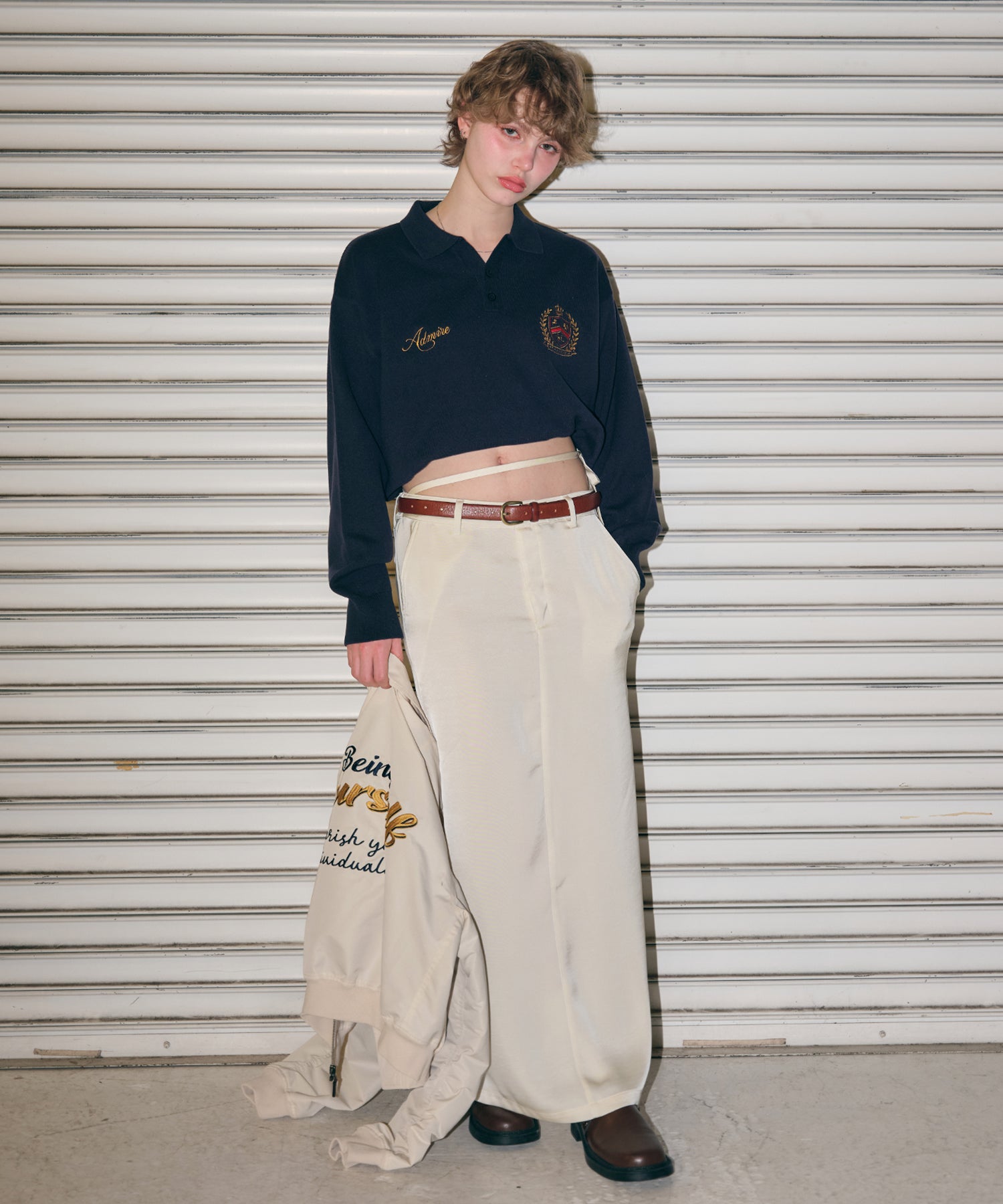 MODEL:170cm/COLOR:NAVY/SIZE:F