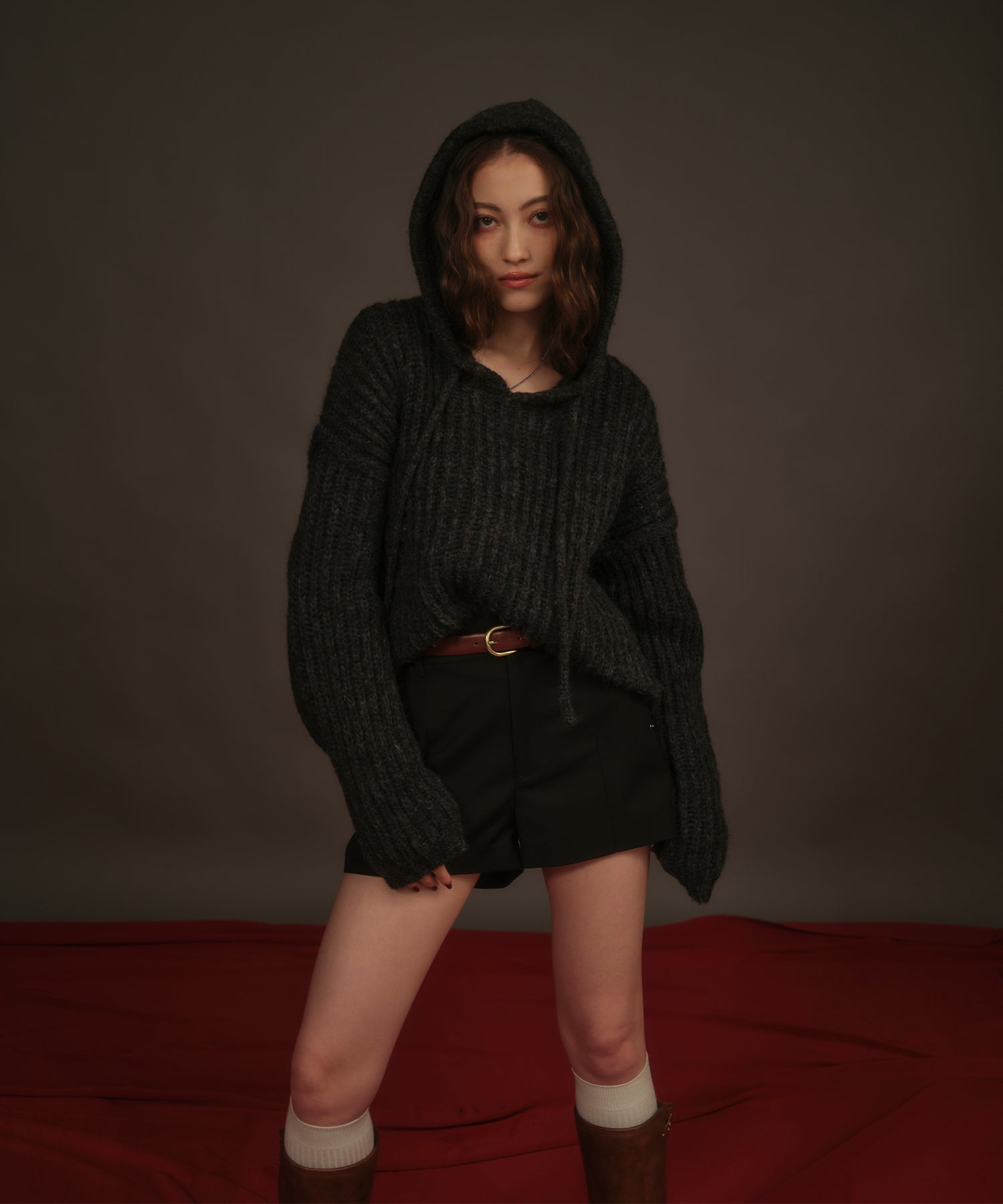 MODEL:163cm/COLOR:DARK GRAY/SIZE:F