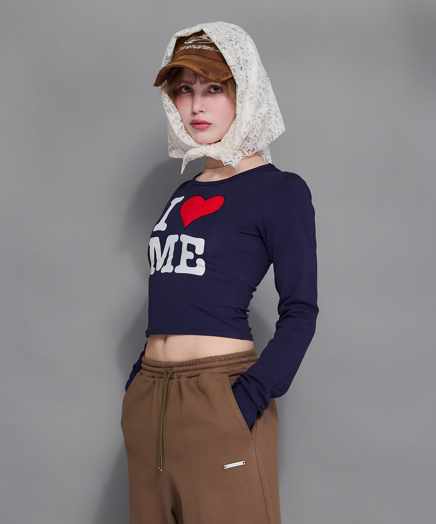 レースモチーフILOVEロゴロンT