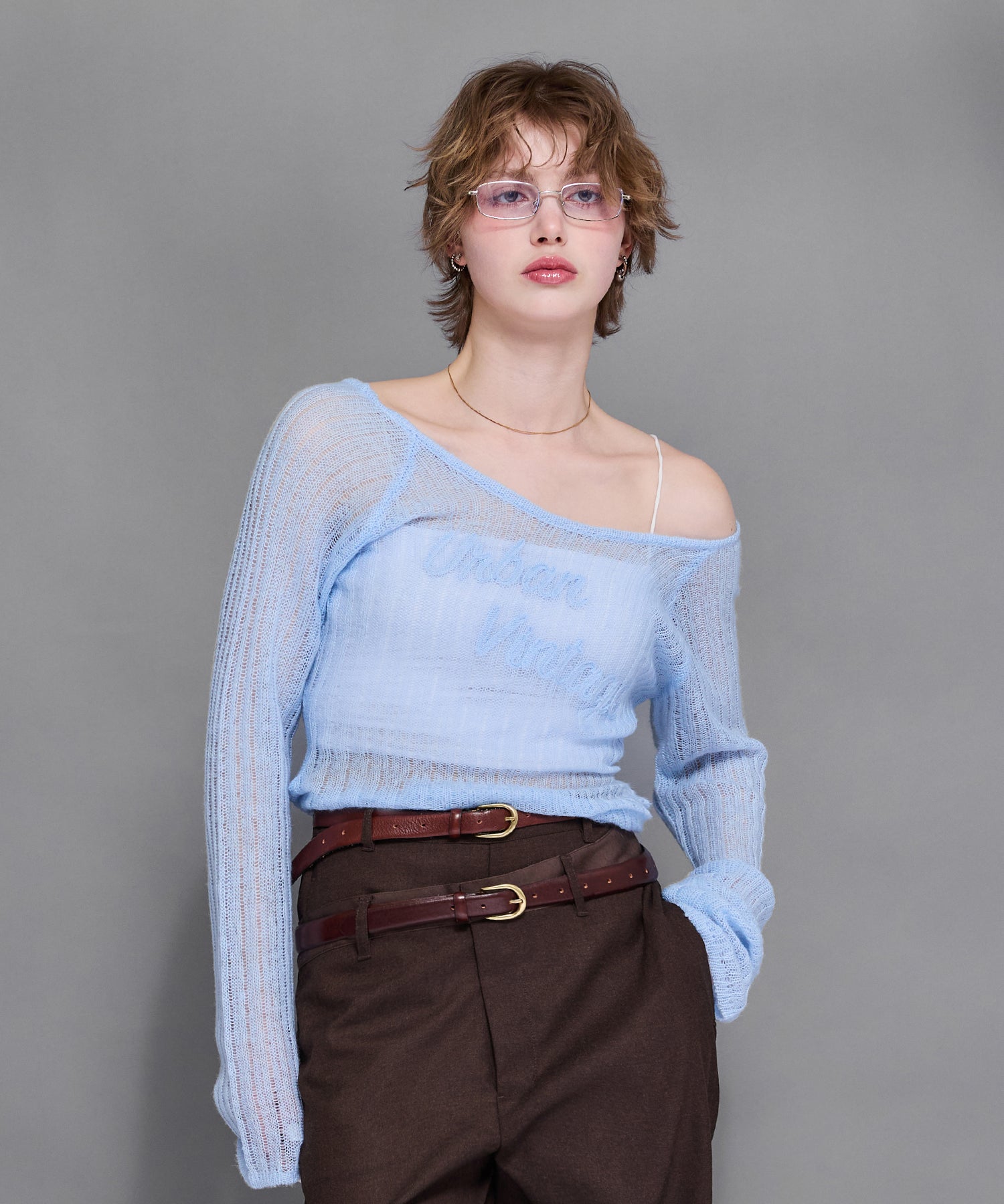 MODEL:170cm/COLOR:LIGHT BLUE/SIZE:F