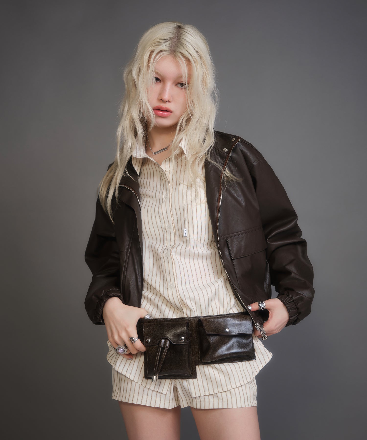 MODEL:170cm/COLOR:BROWN/SIZE:F