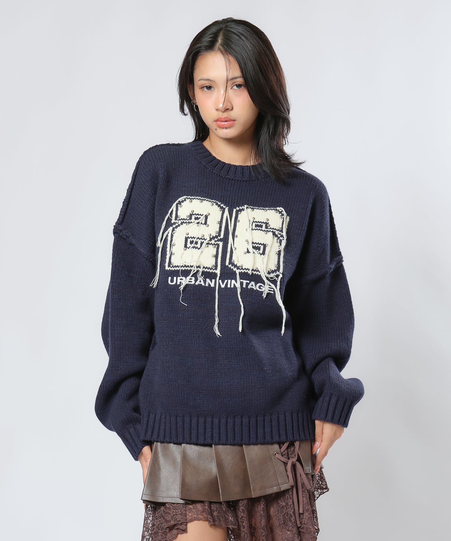MODEL:170cm/COLOR:NAVY/SIZE:F