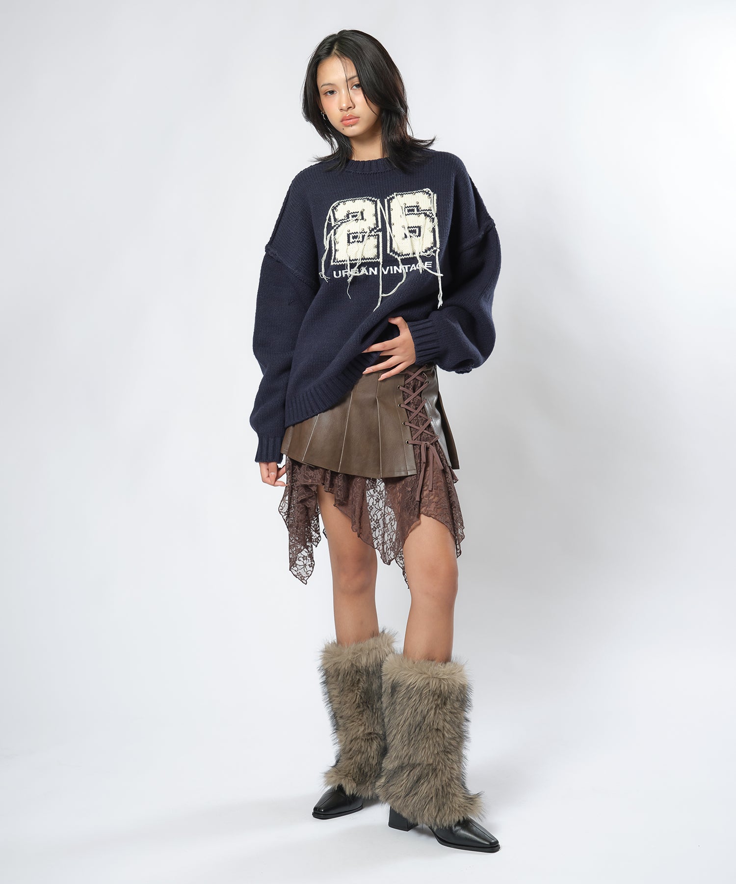 MODEL:163cm/COLOR:BROWN/SIZE:M