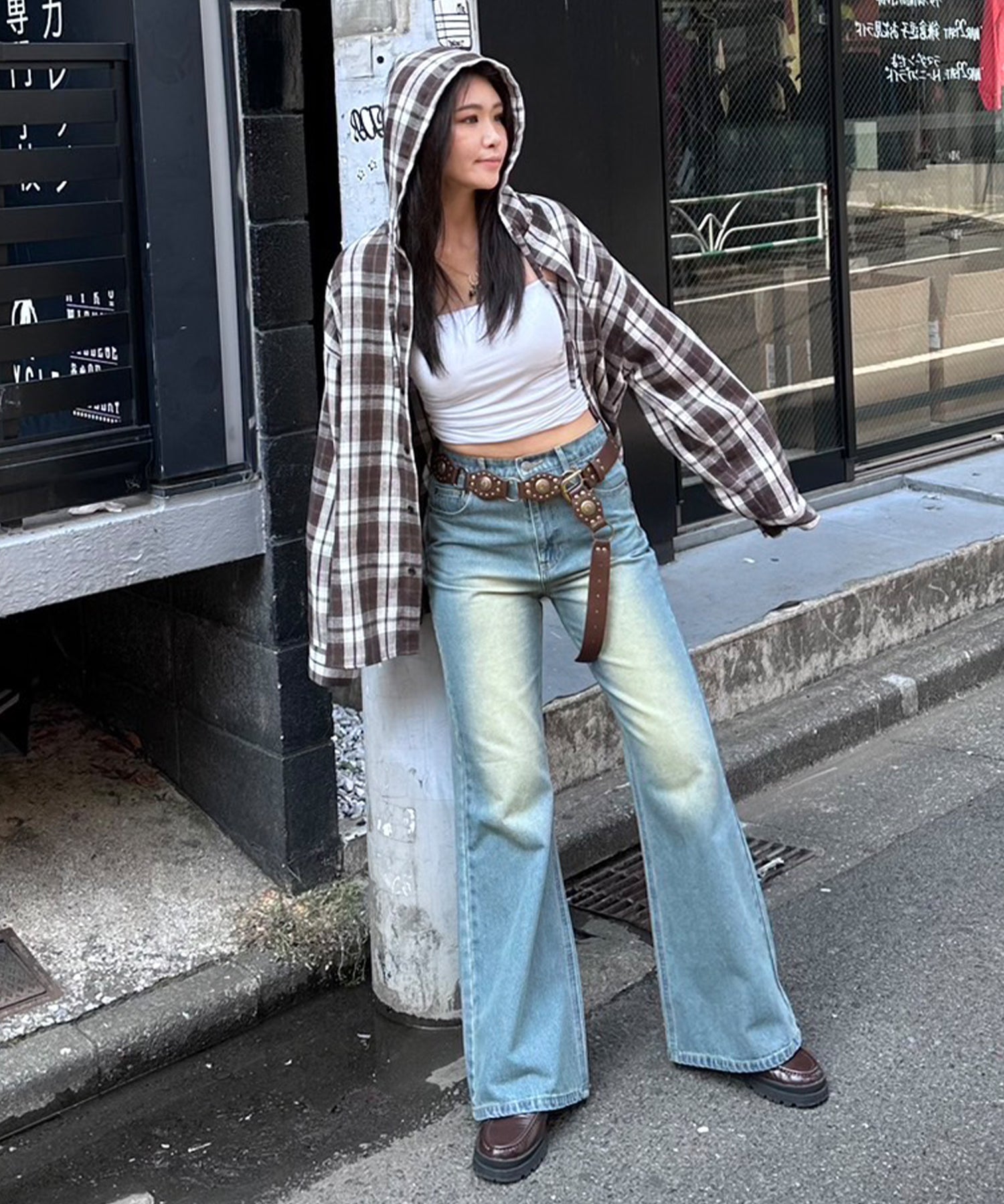 STAFF:164cm/COLOR:BROWN/SIZE:F