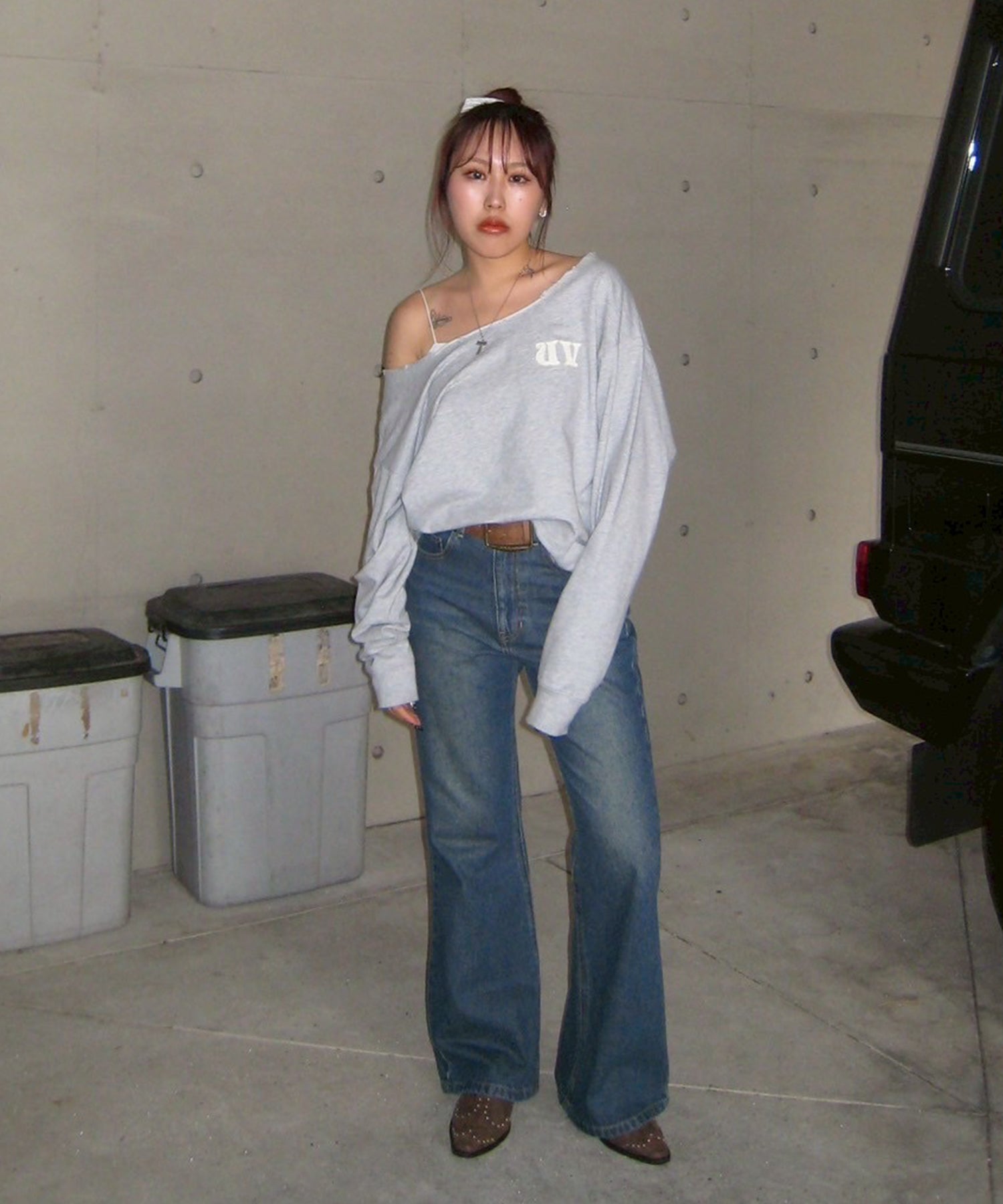 STAFF:158cm/COLOR:BROWN/SIZE:L