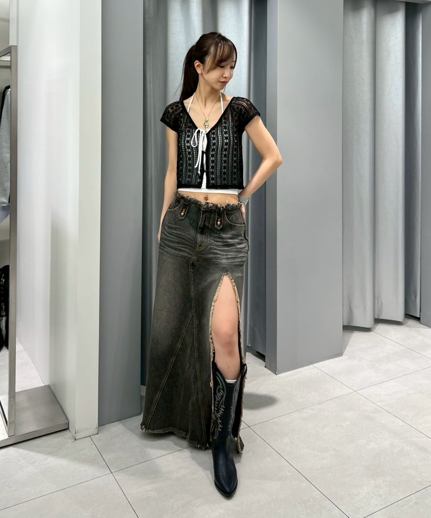 STAFF:166cm/COLOR:BLACK/SIZE:F