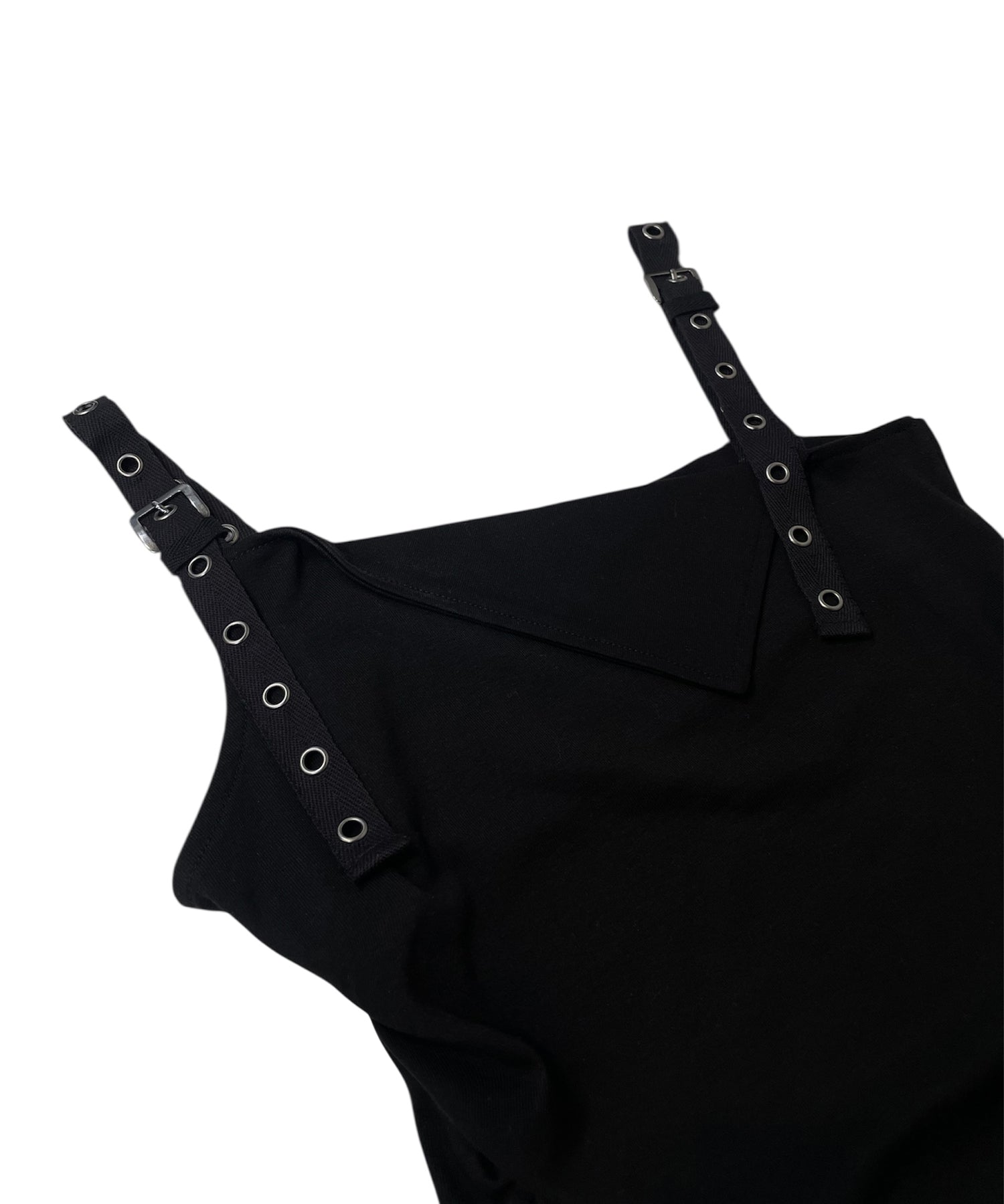 ベルトショルダーアシンメトリートップス