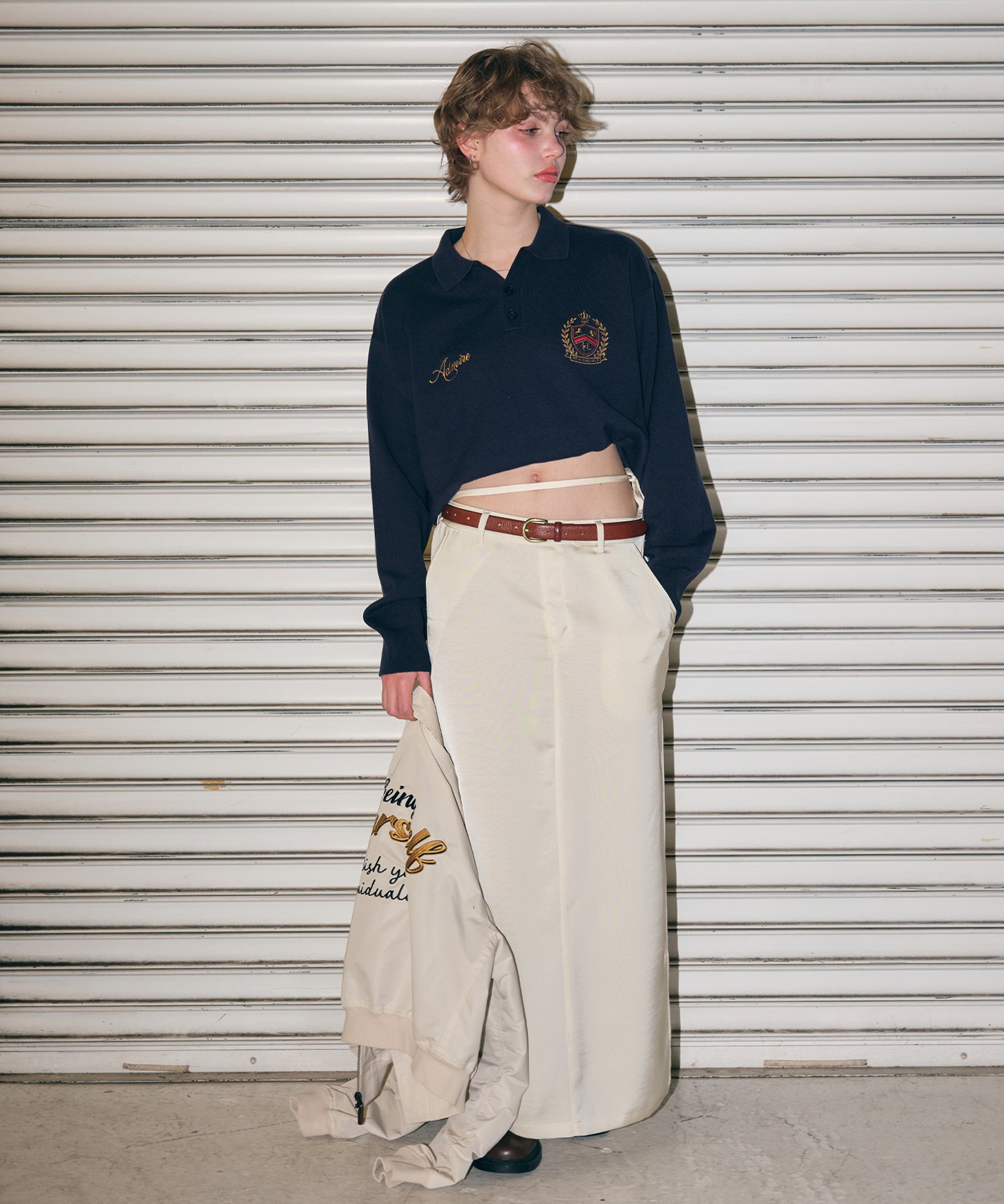 MODEL:170cm/COLOR:NAVY/SIZE:F