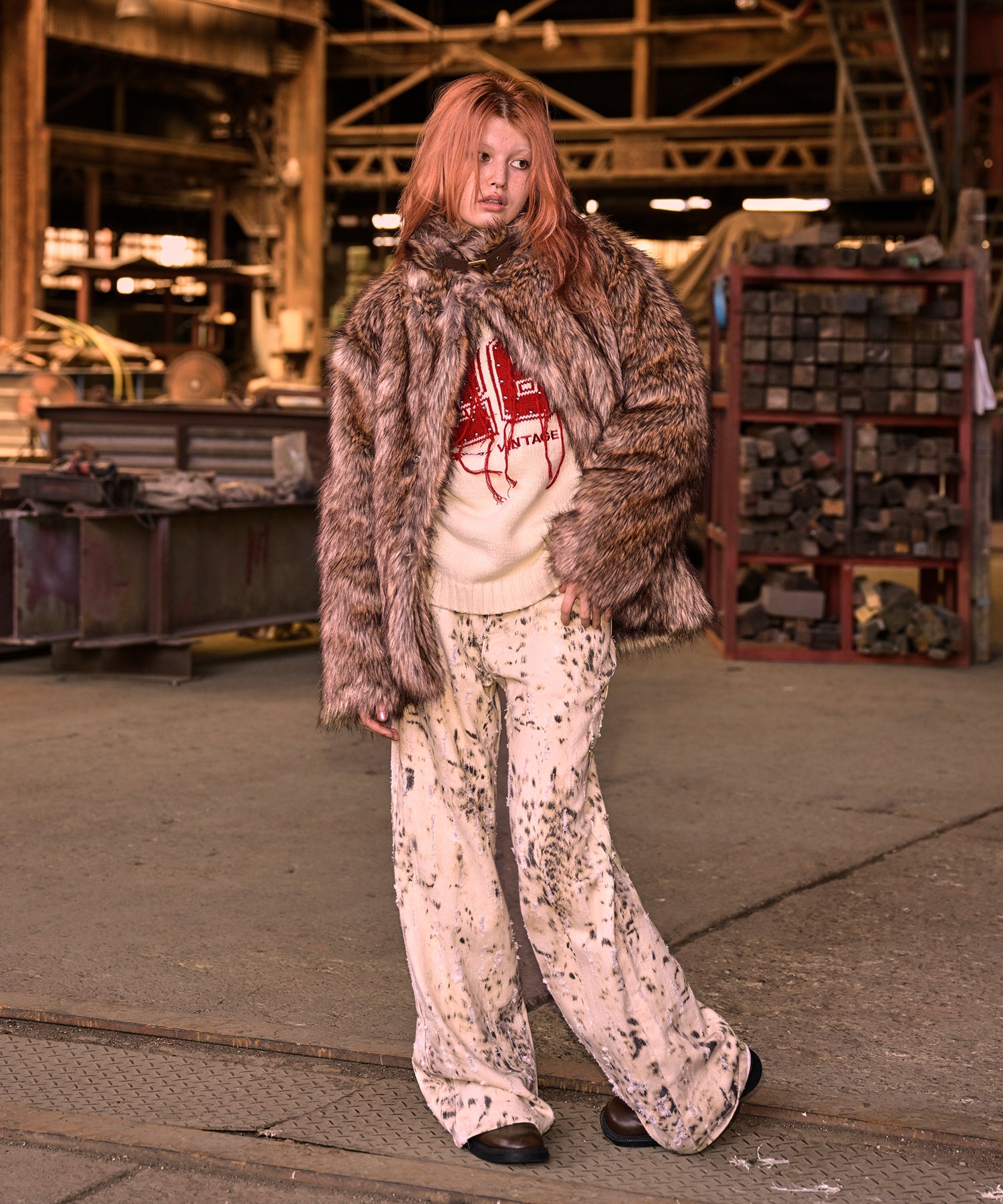 MODEL:170cm/COLOR:BROWN/SIZE:M