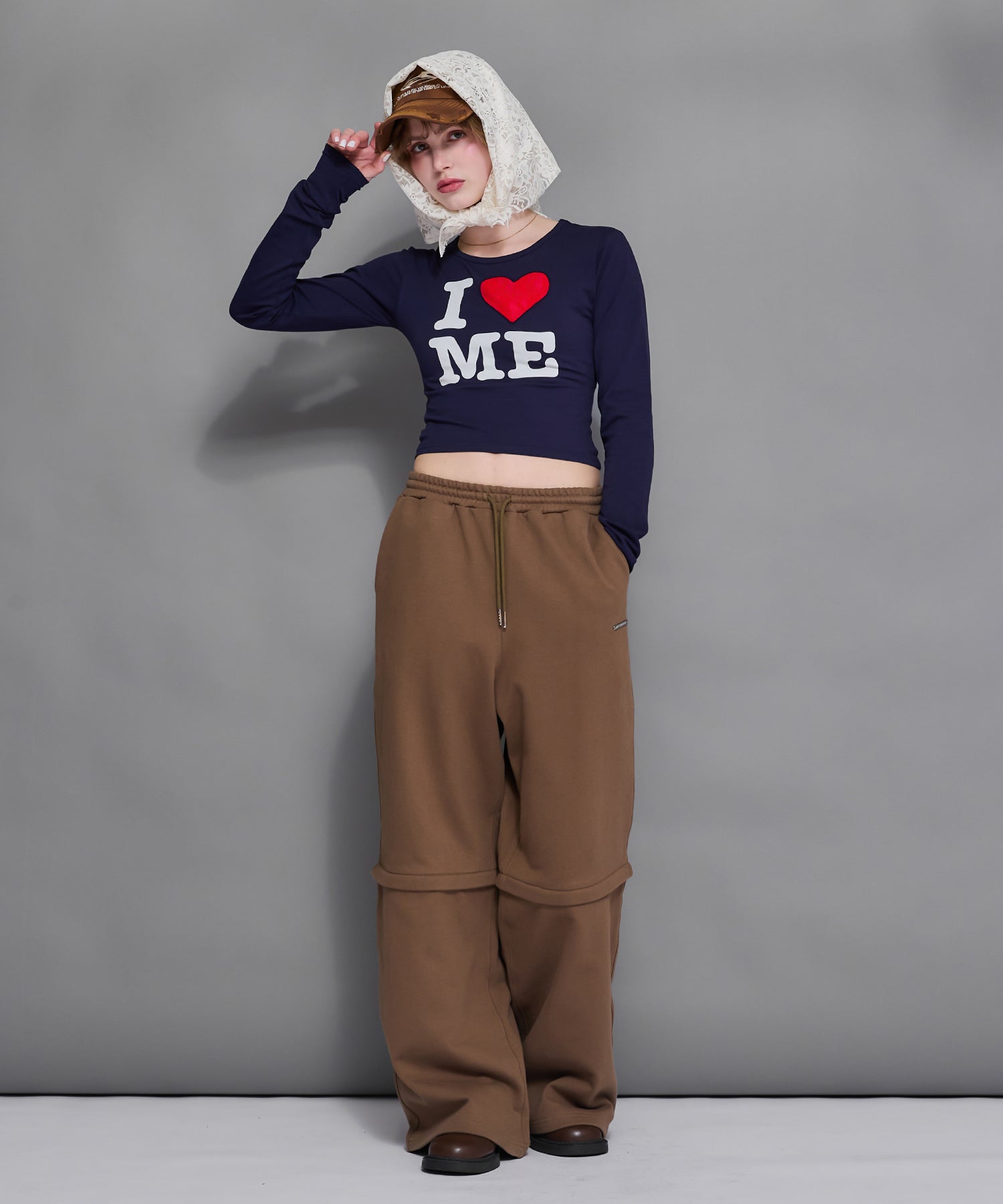 レースモチーフILOVEロゴロンT