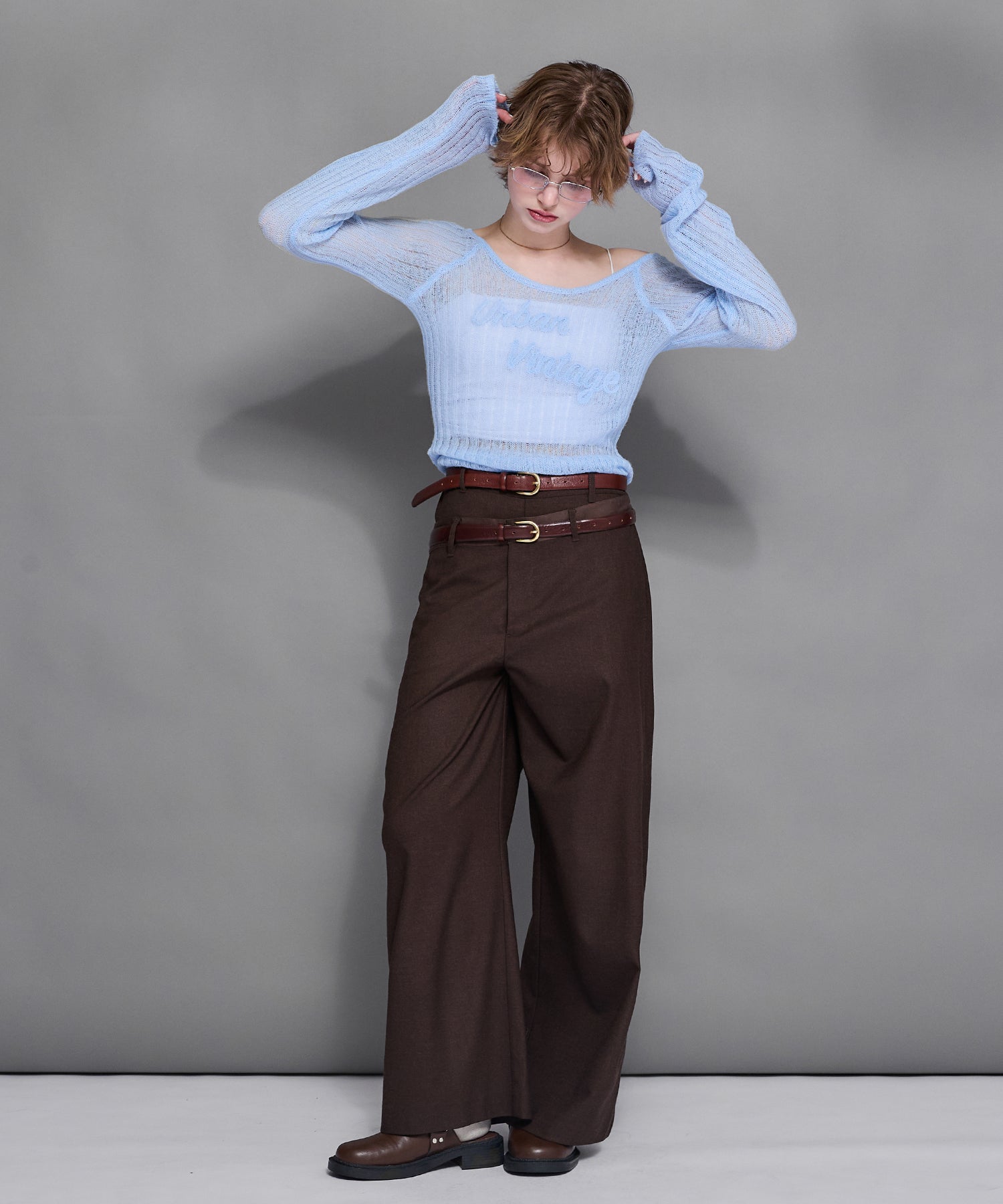 MODEL:170cm/COLOR:LIGHT BLUE/SIZE:F