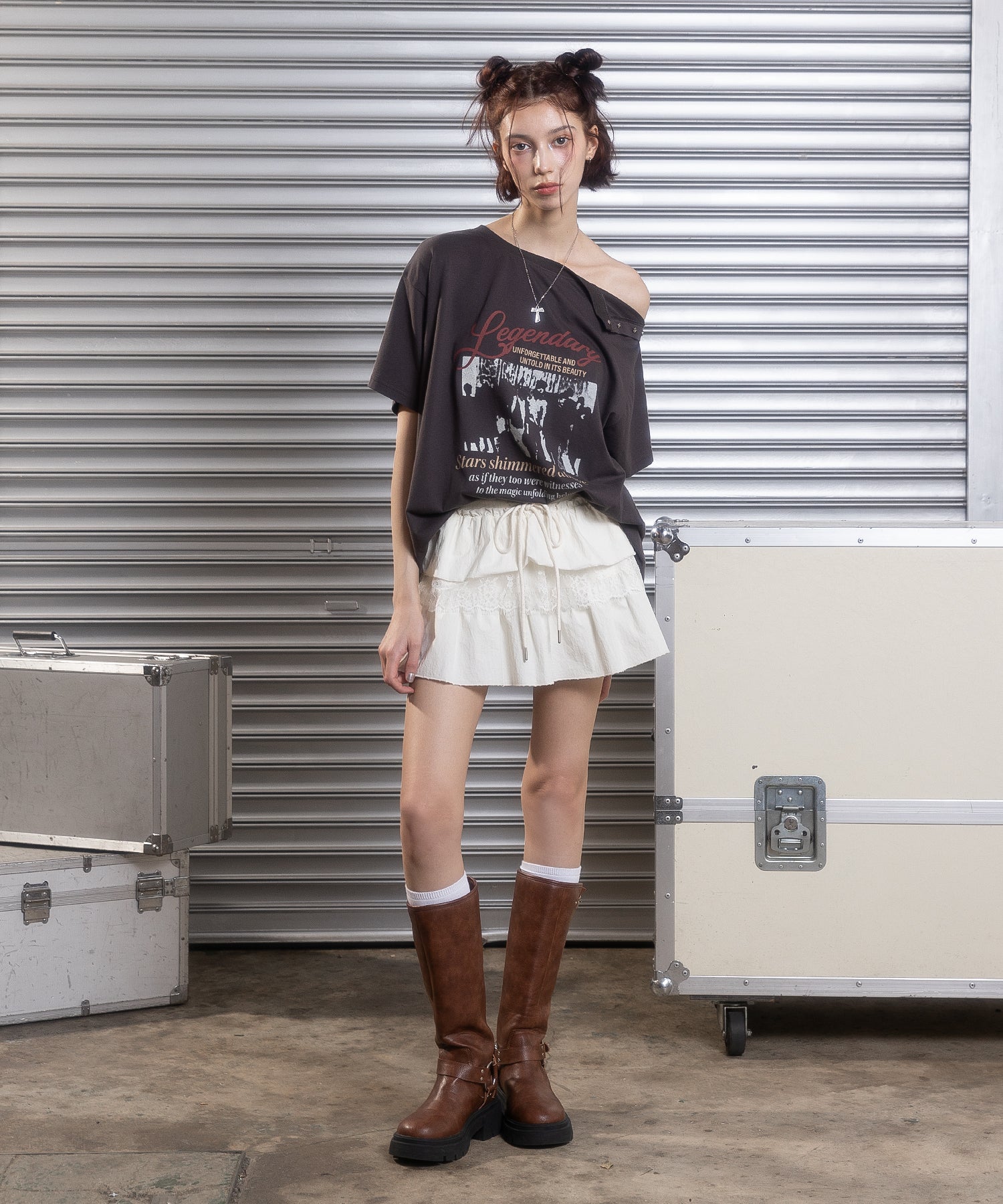 MODEL:172cm/COLOR:WHITE/SIZE:F