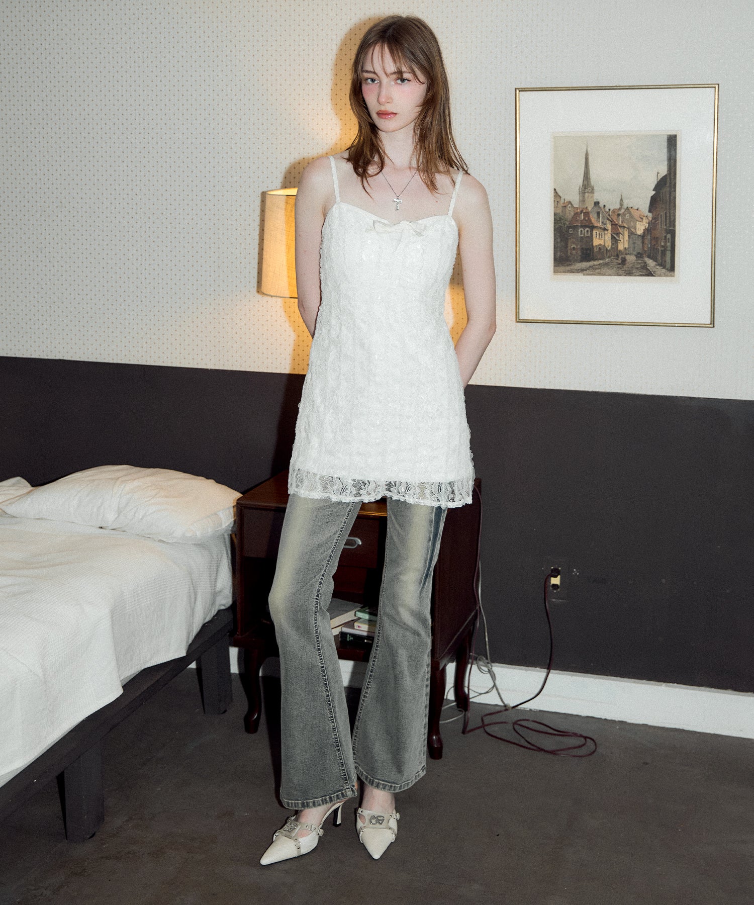 MODEL:174cm/COLOR:BEIGE/SIZE:L