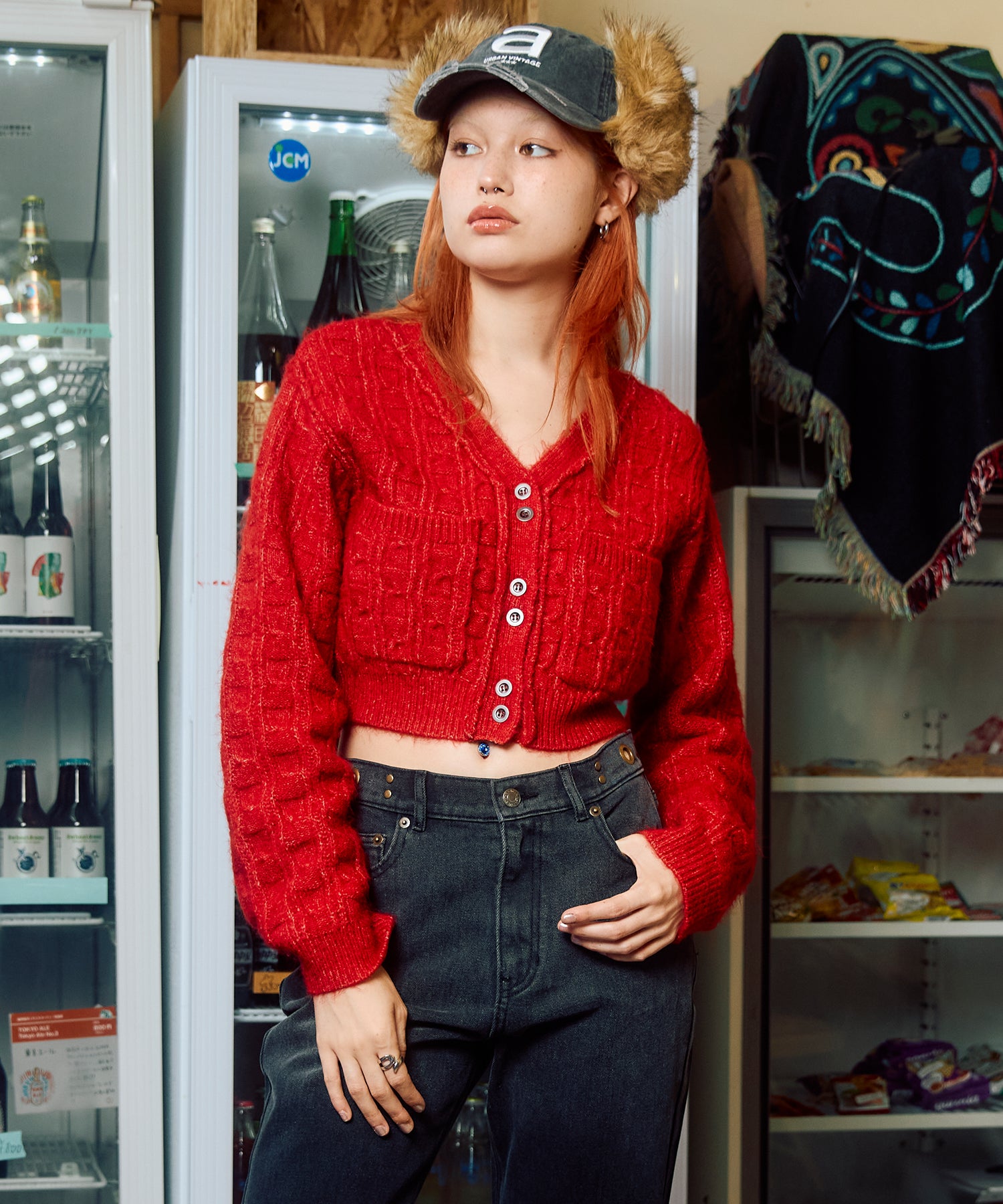 MODEL:170cm/COLOR:RED/SIZE:F