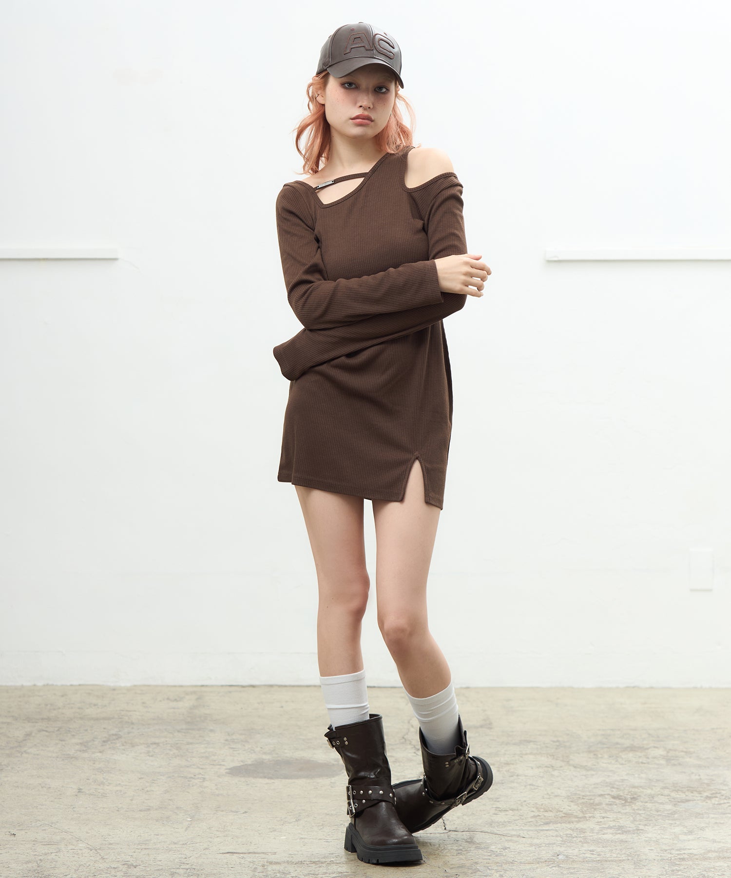 MODEL:170cm/COLOR:BROWN/SIZE:M
