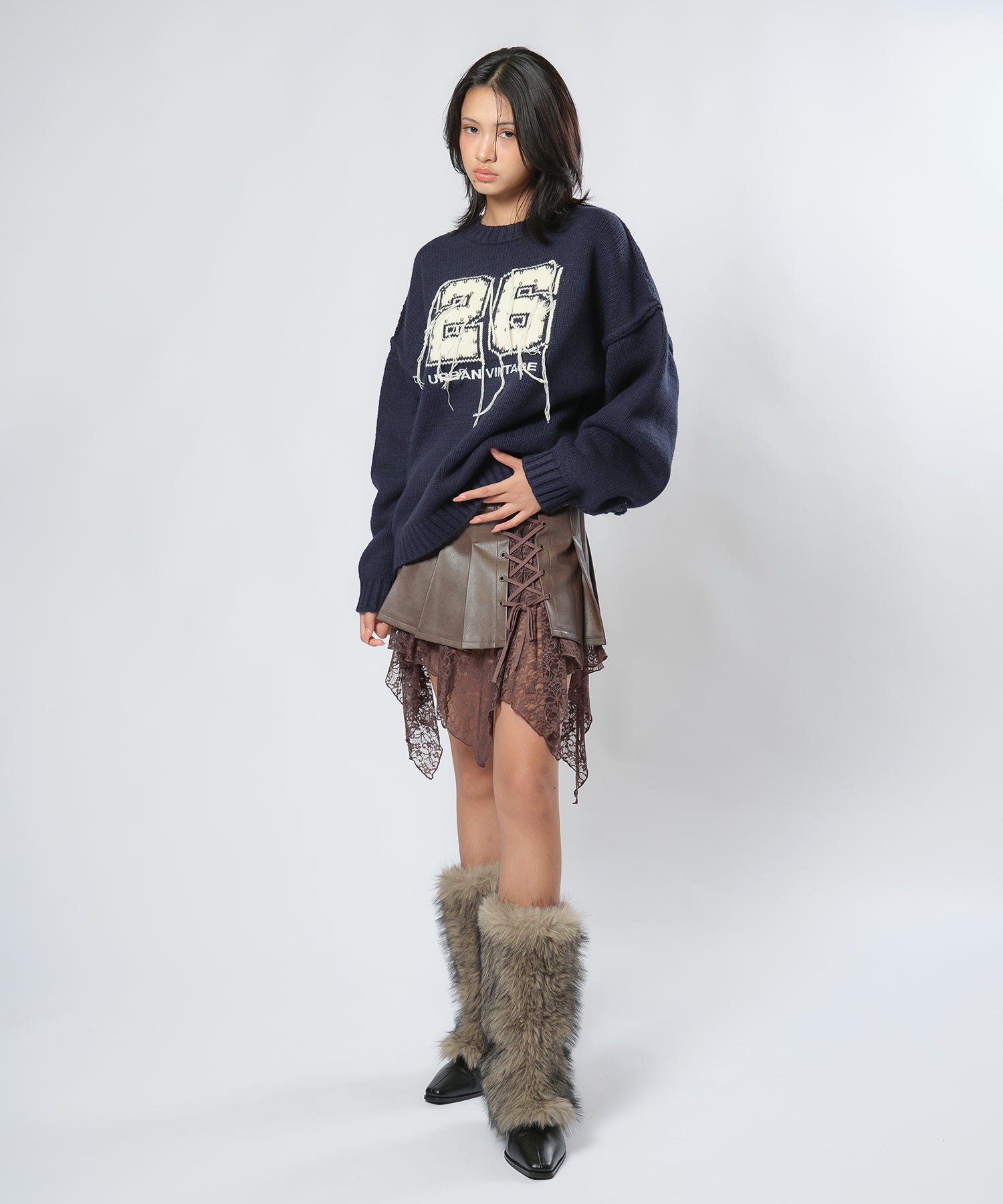 MODEL:163cm/COLOR:BROWN/SIZE:M