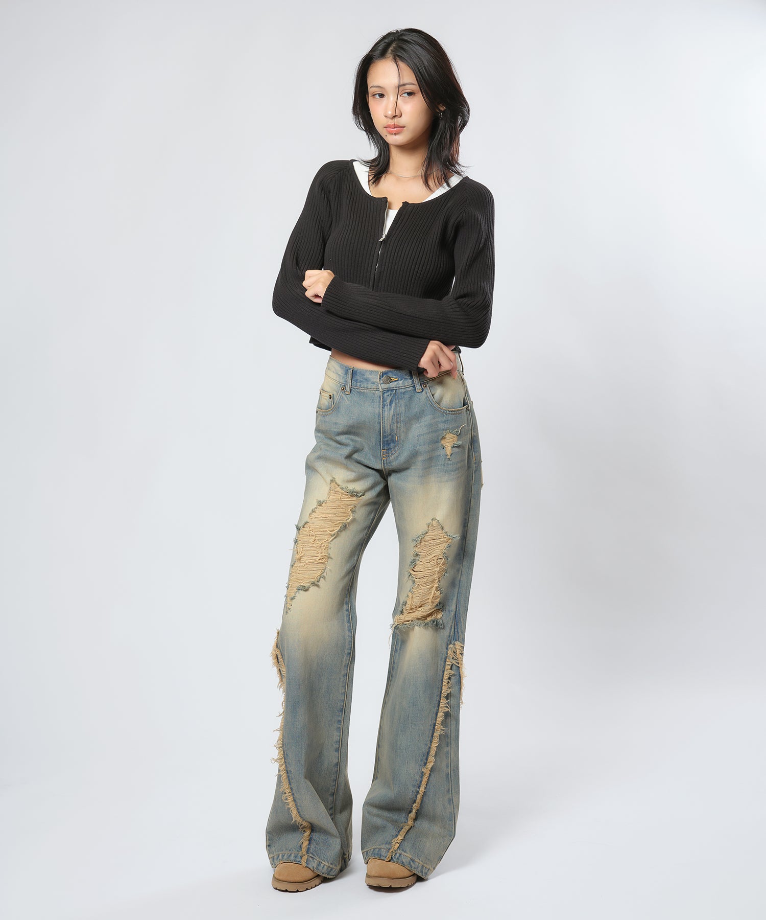 MODEL:170cm/COLOR:BLACK/SIZE:F