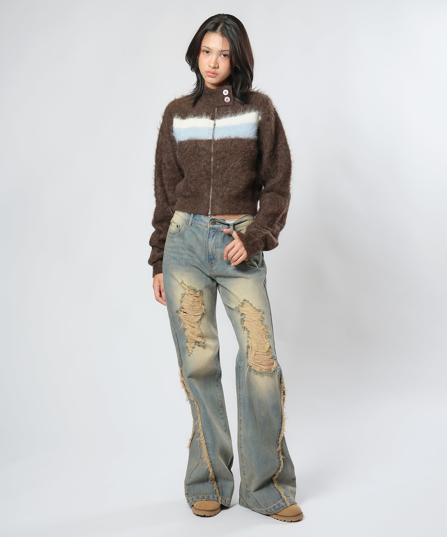 MODEL:170cm/COLOR:BROWN/SIZE:F