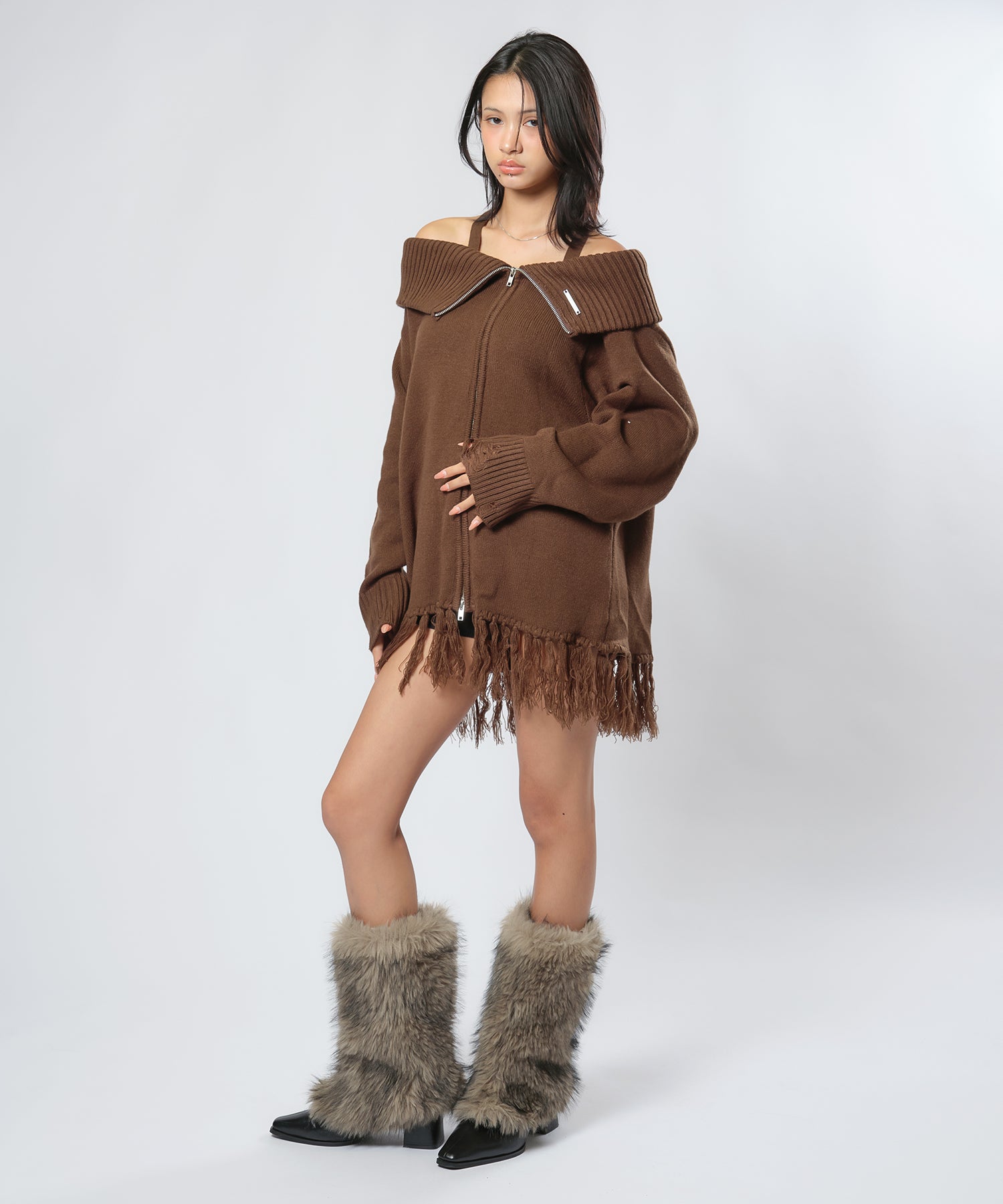 MODEL:170cm/COLOR:BROWN/SIZE:F