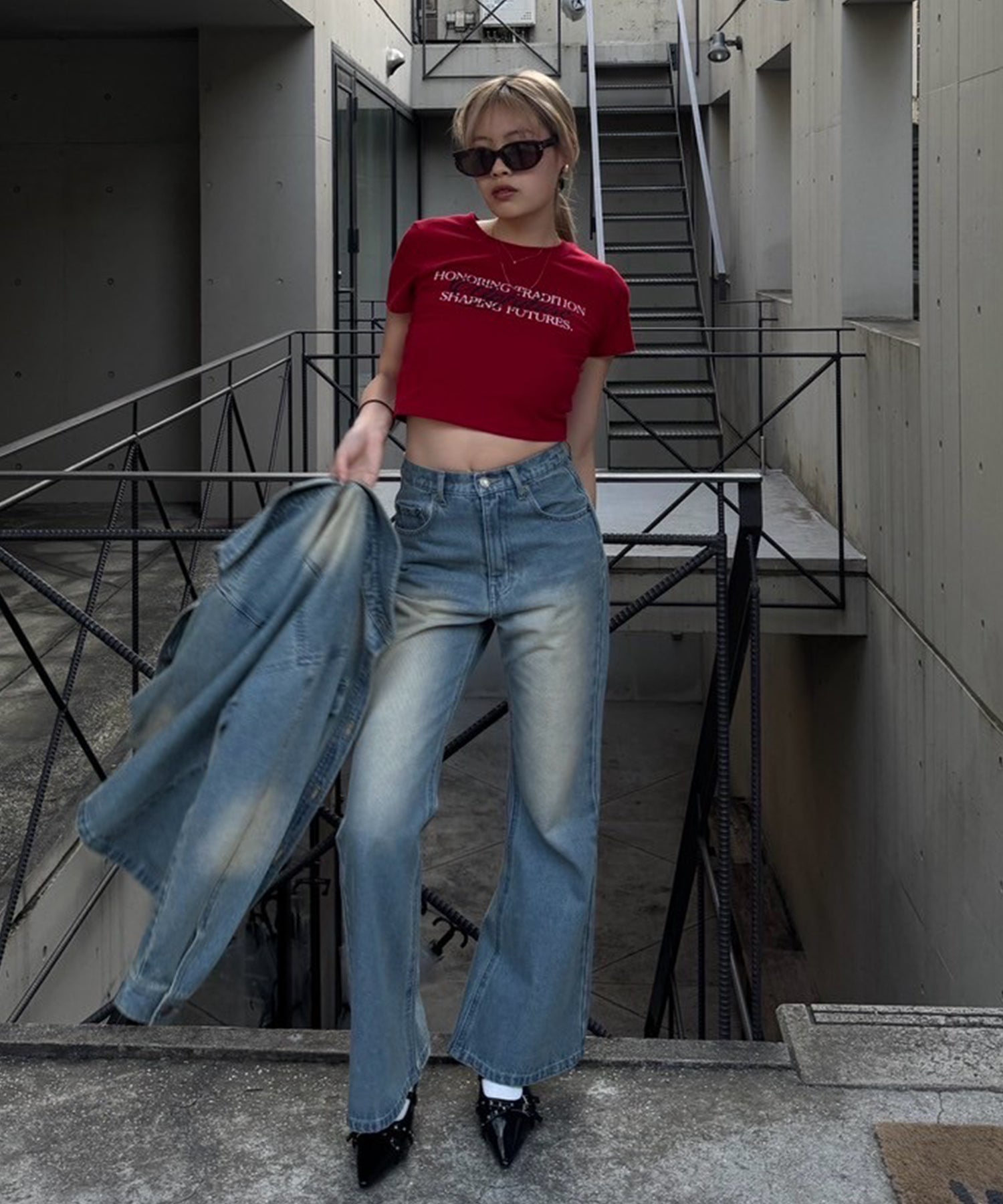 STAFF:160cm/COLOR:RED/SIZE:F