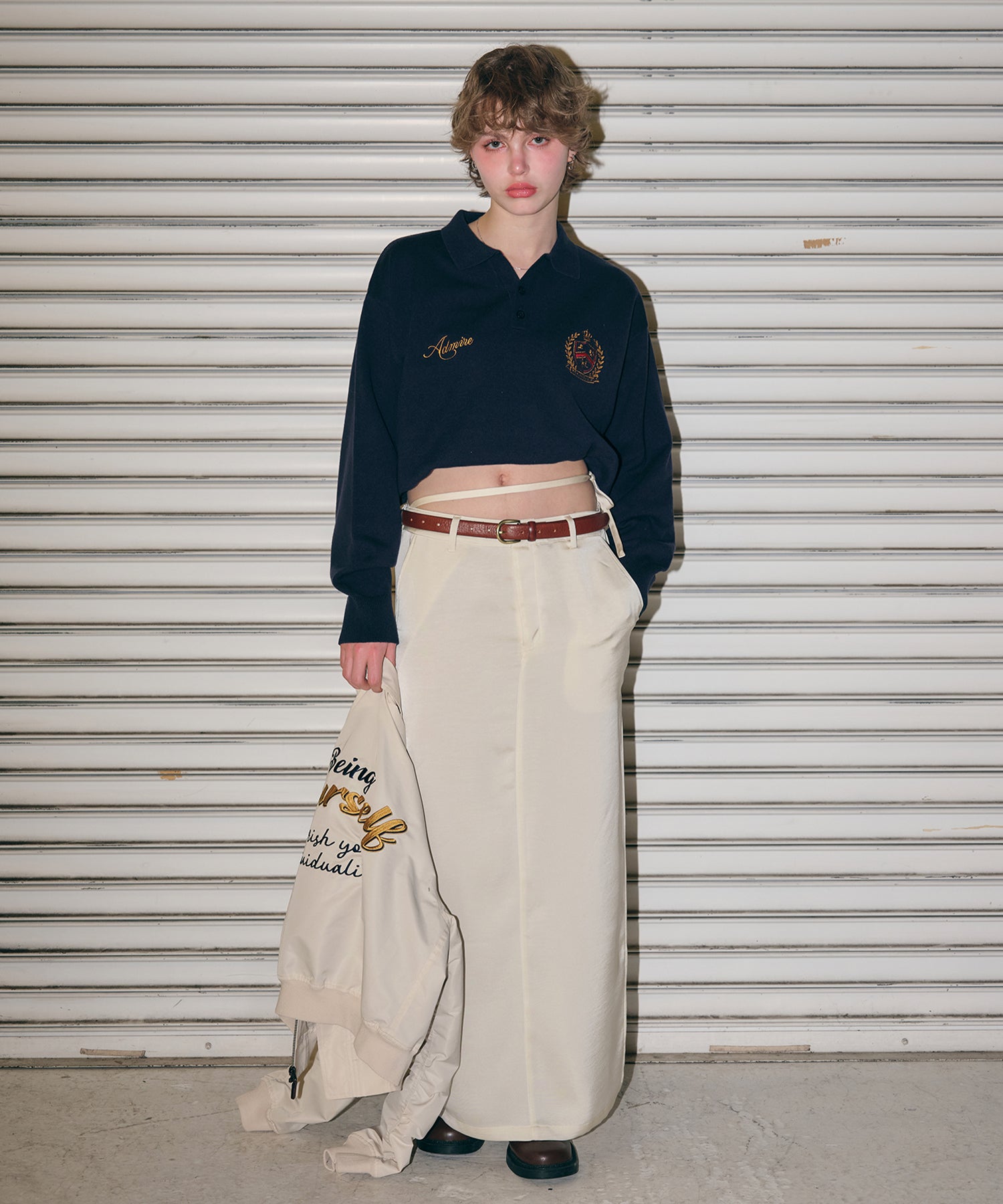 MODEL:170cm/COLOR:NAVY/SIZE:F