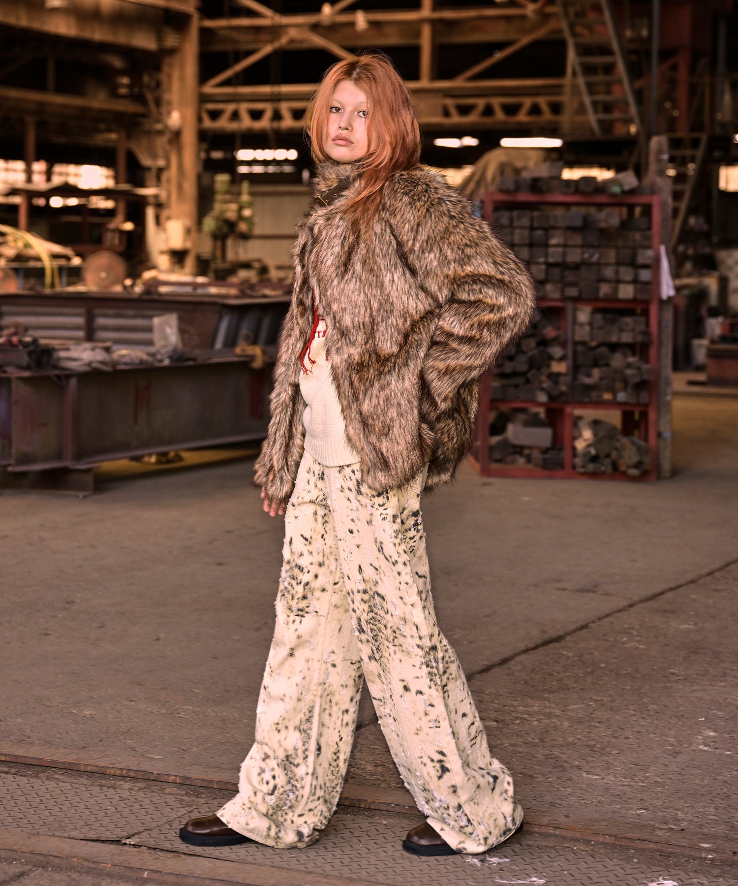 MODEL:170cm/COLOR:BROWN/SIZE:M