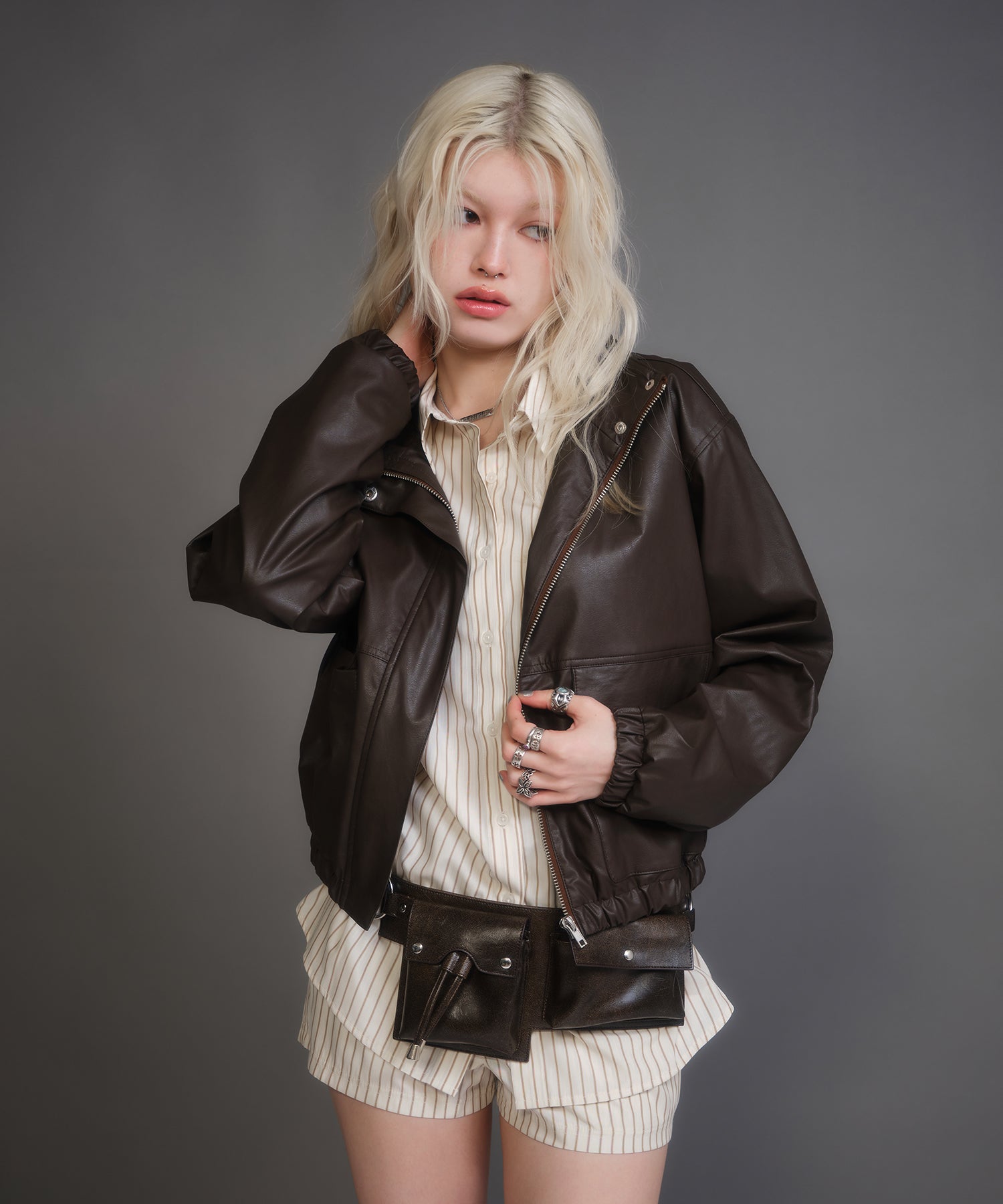 MODEL:170cm/COLOR:BROWN/SIZE:F