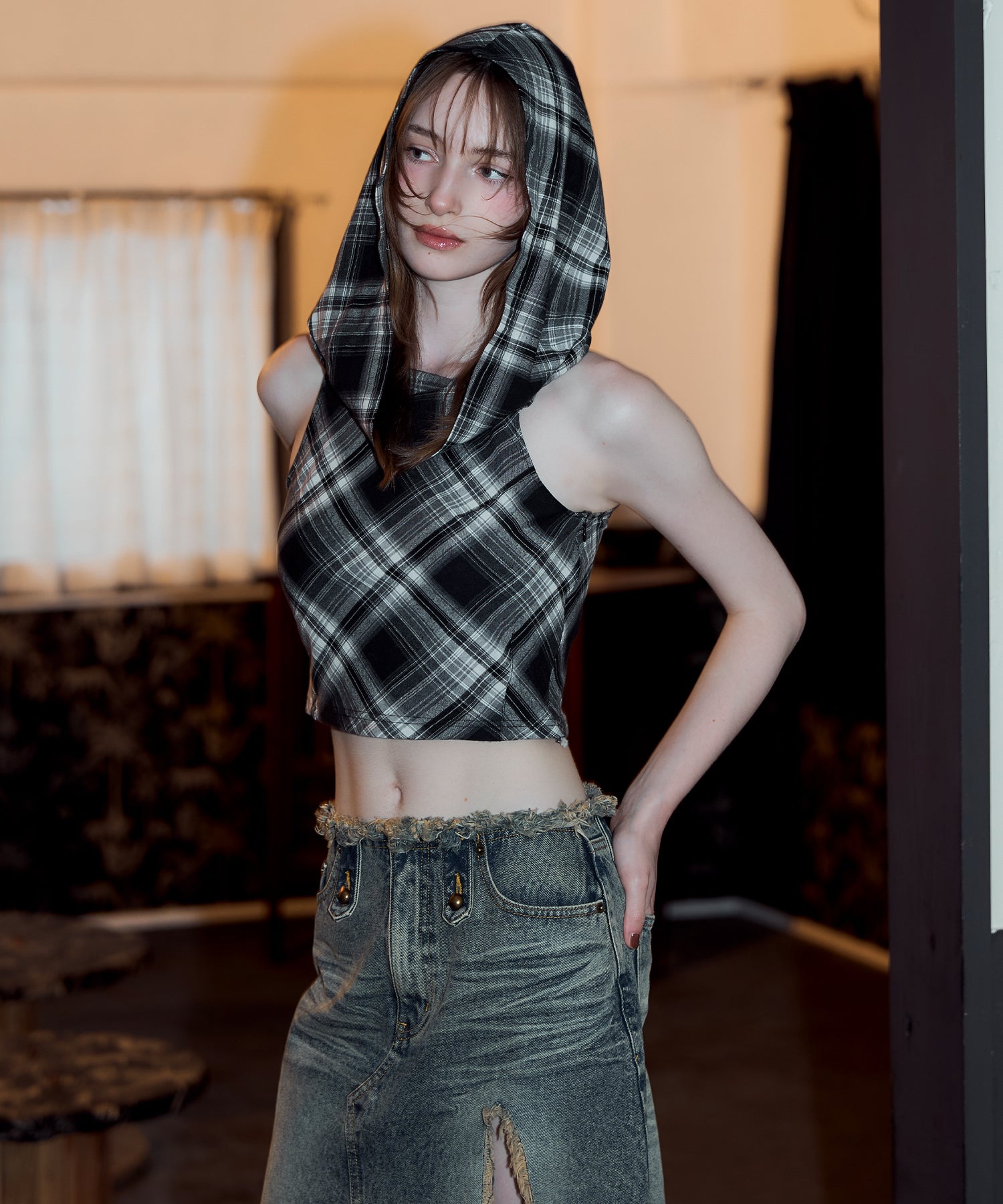 MODEL:174cm/COLOR:BLACK/SIZE:F