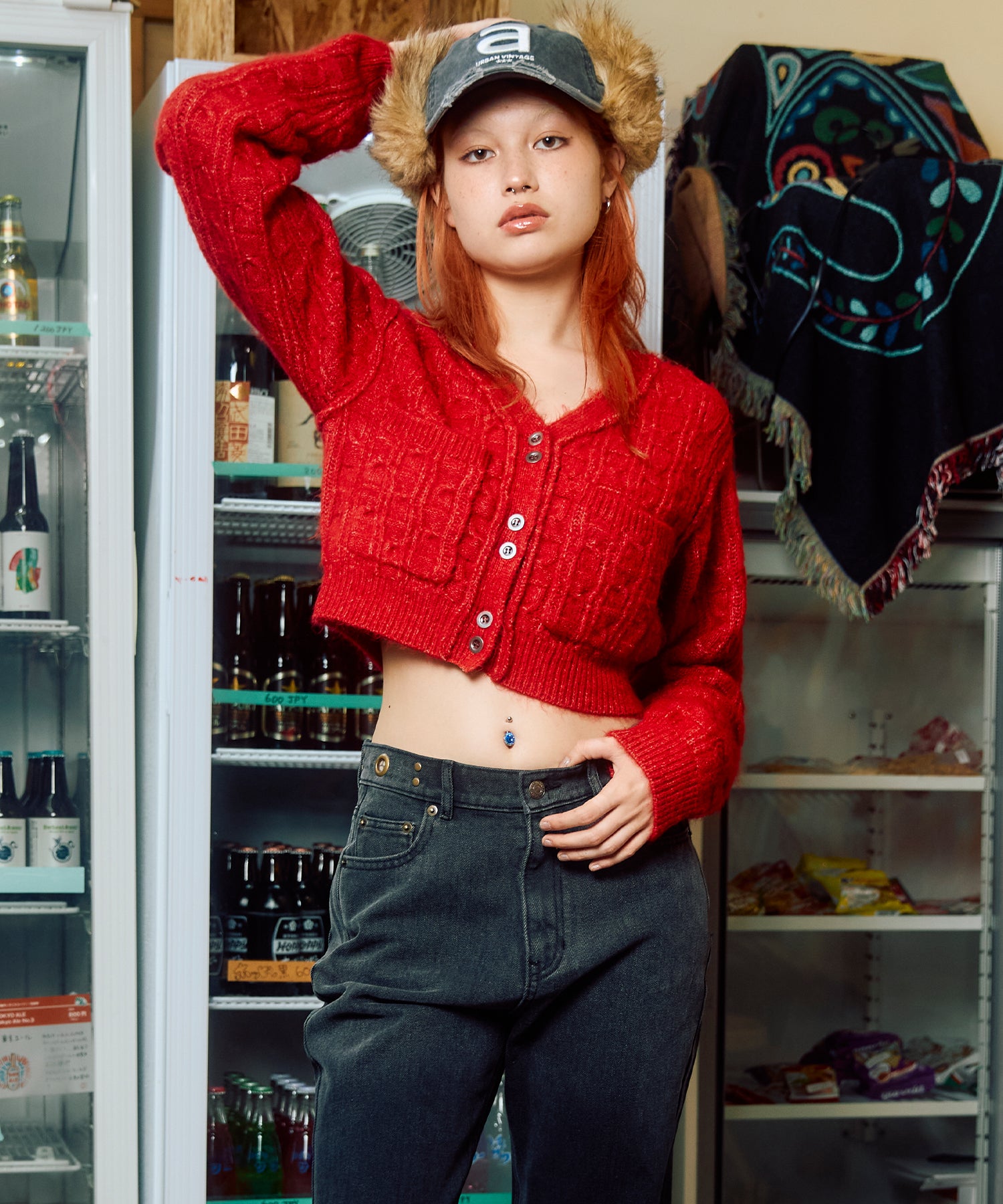 MODEL:170cm/COLOR:RED/SIZE:F