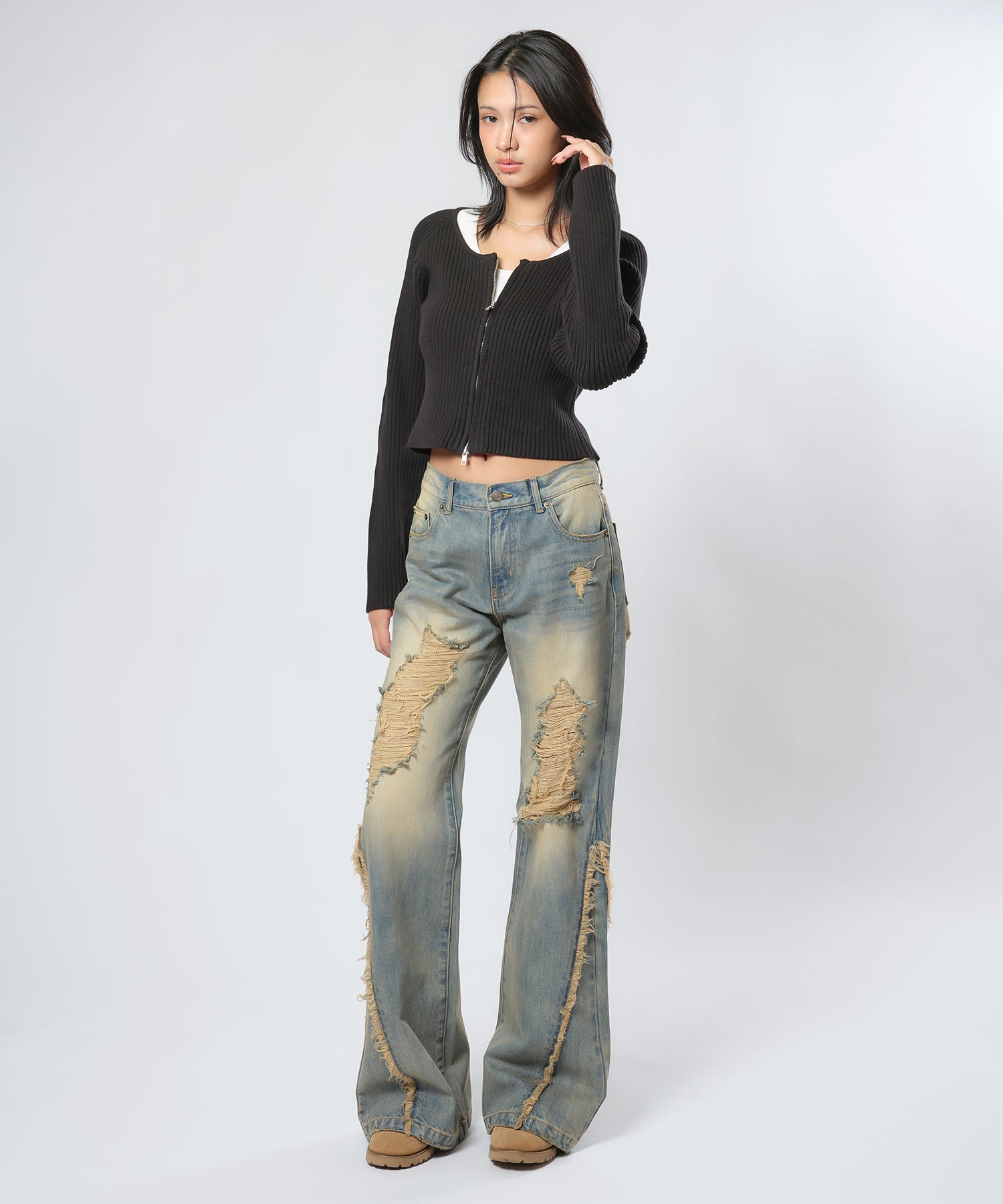 MODEL:170cm/COLOR:BLACK/SIZE:F
