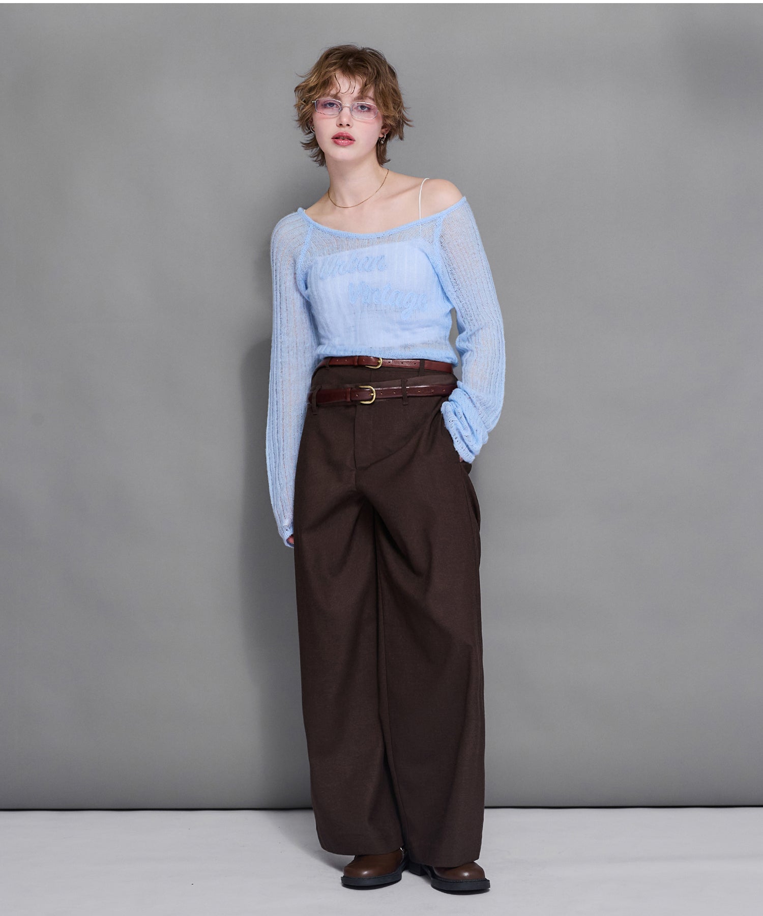 MODEL:170cm/COLOR:LIGHT BLUE/SIZE:F