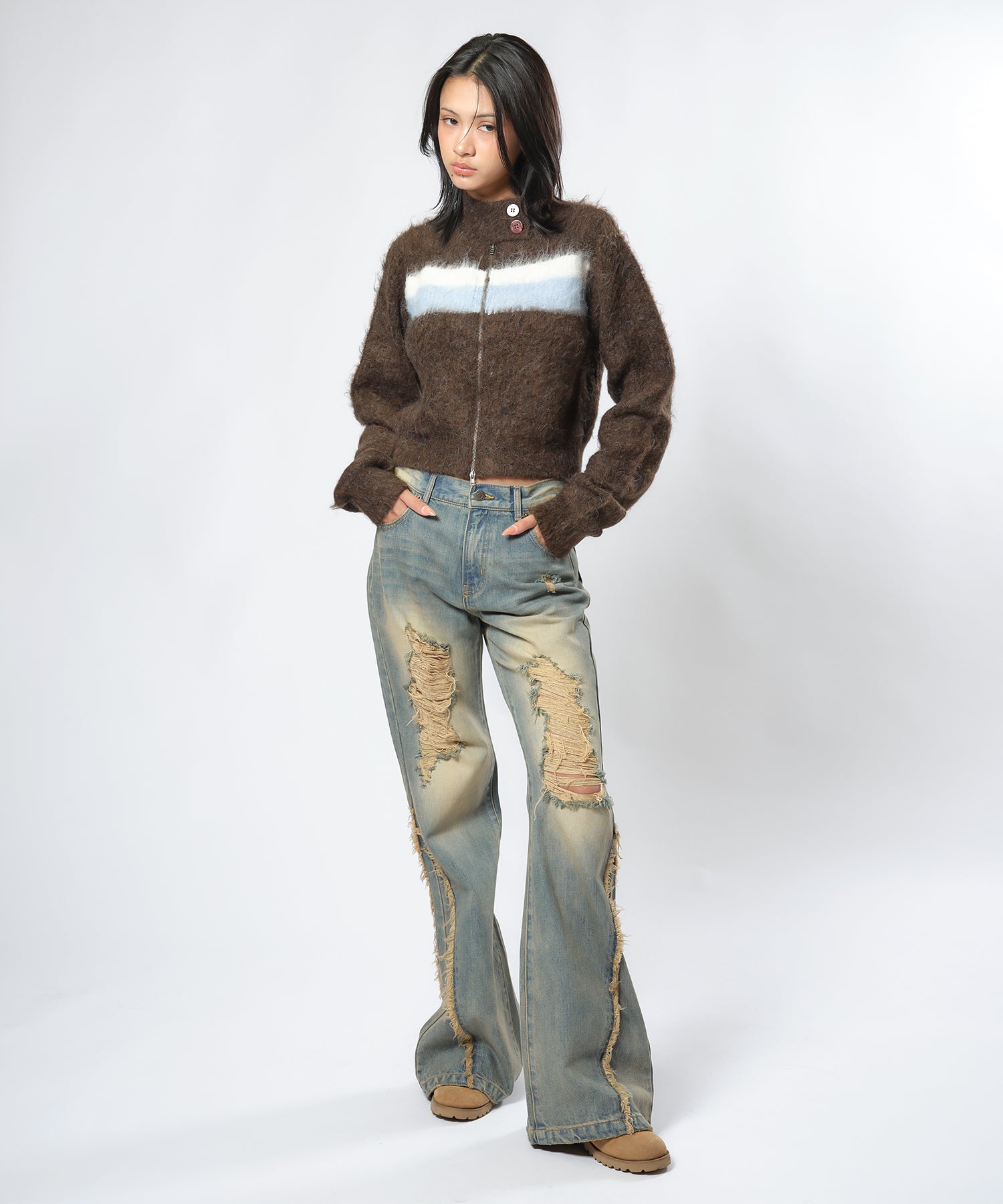 MODEL:170cm/COLOR:BROWN/SIZE:F