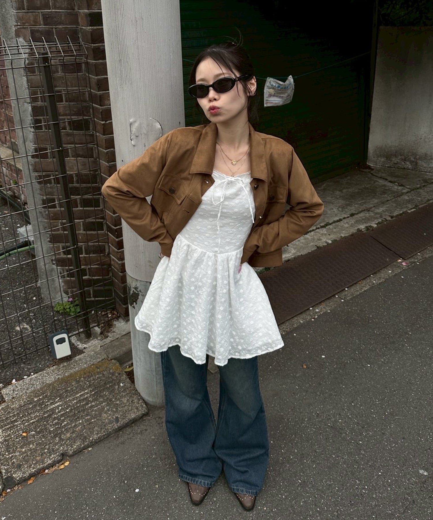 STAFF:154cm/COLOR:BROWN/SIZE:F