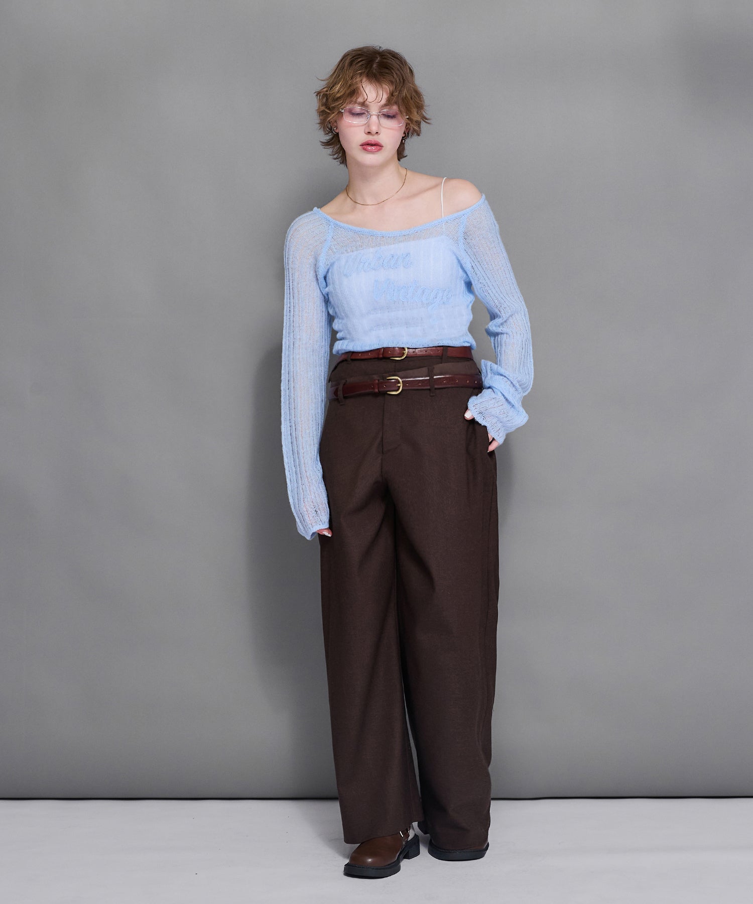 MODEL:170cm/COLOR:LIGHT BLUE/SIZE:F