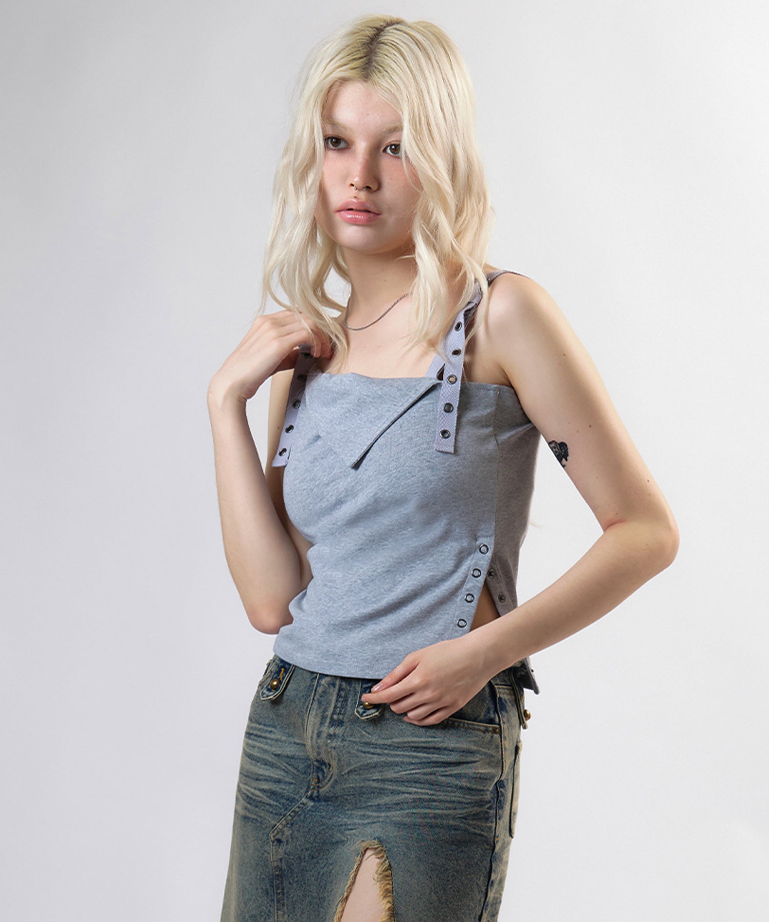 MODEL:170cm/COLOR:GRAY/SIZE:F