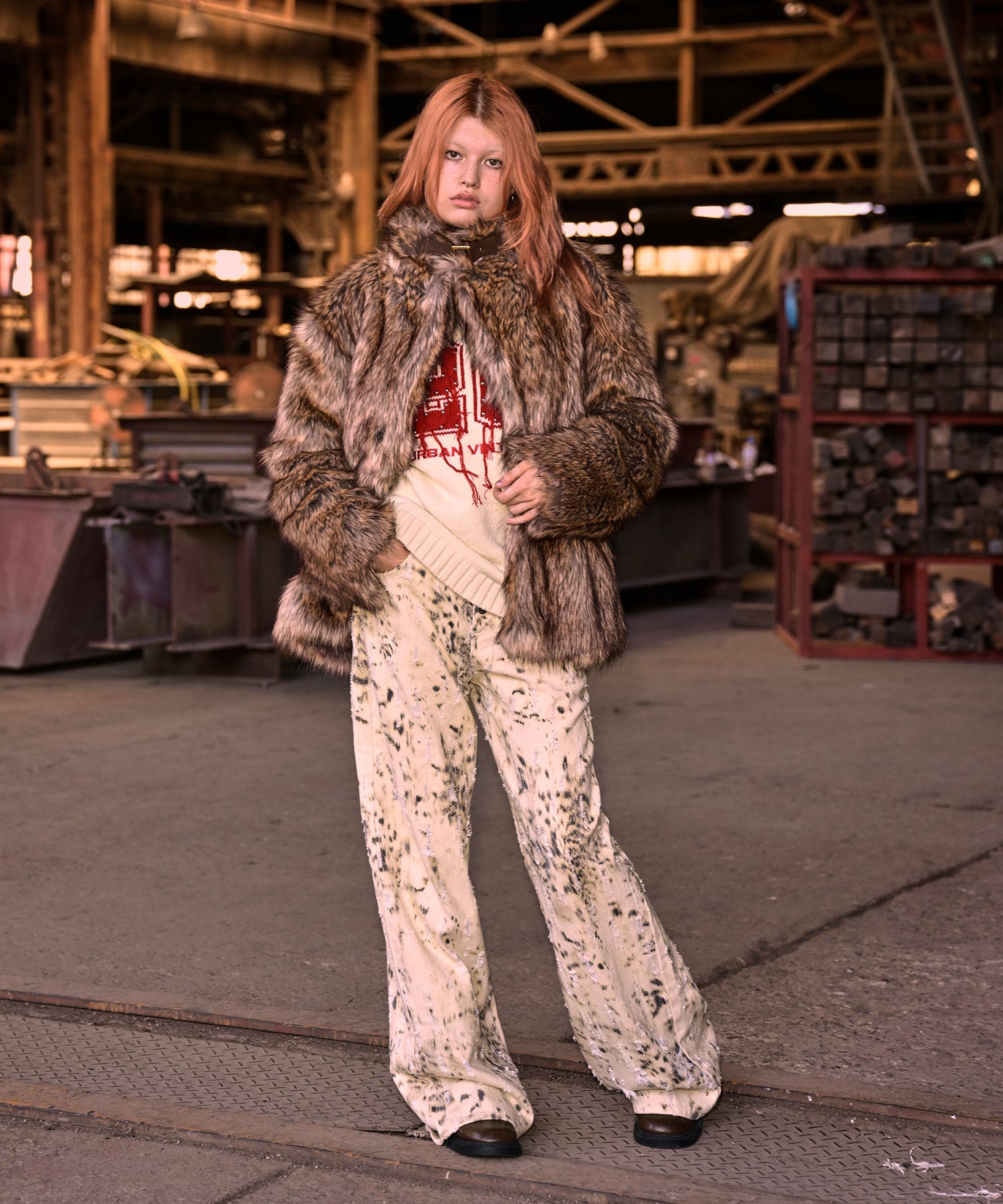 MODEL:170cm/COLOR:BROWN/SIZE:M