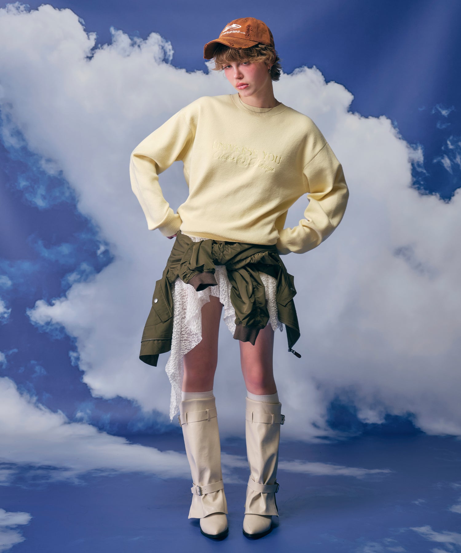 MODEL:170cm/COLOR:IVORY/SIZE:L