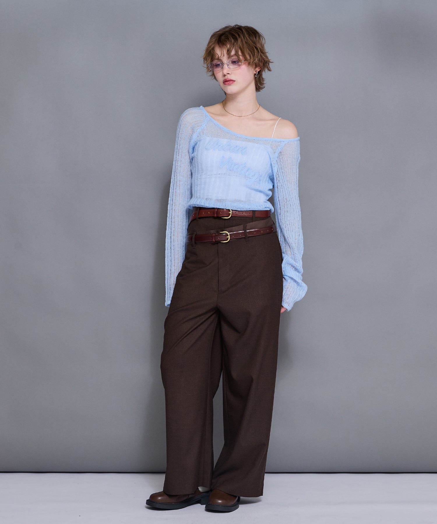 MODEL:170cm/COLOR:LIGHT BLUE/SIZE:F