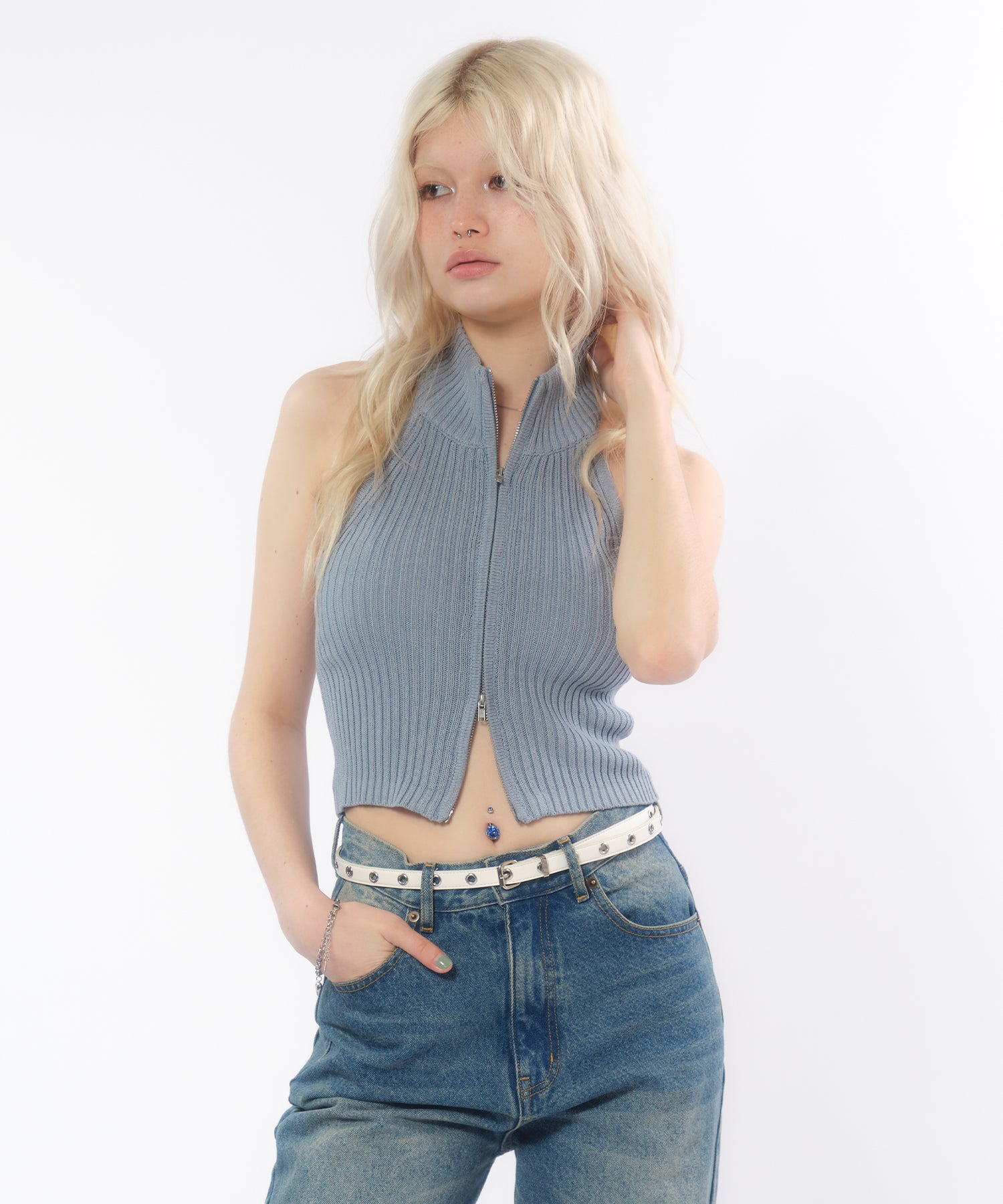 MODEL:170cm/COLOR:BLUE/SIZE:F