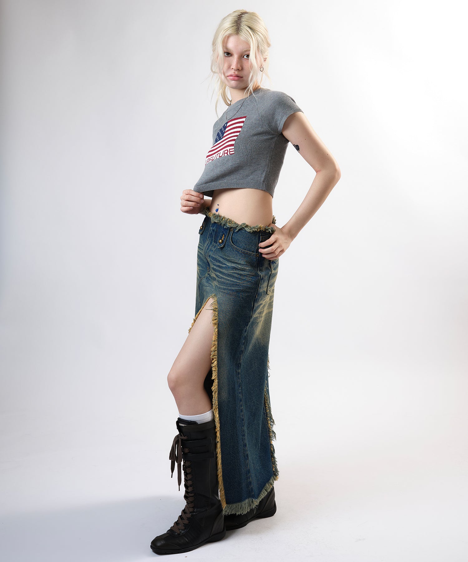 MODEL:170cm/COLOR:GRAY/SIZE:F