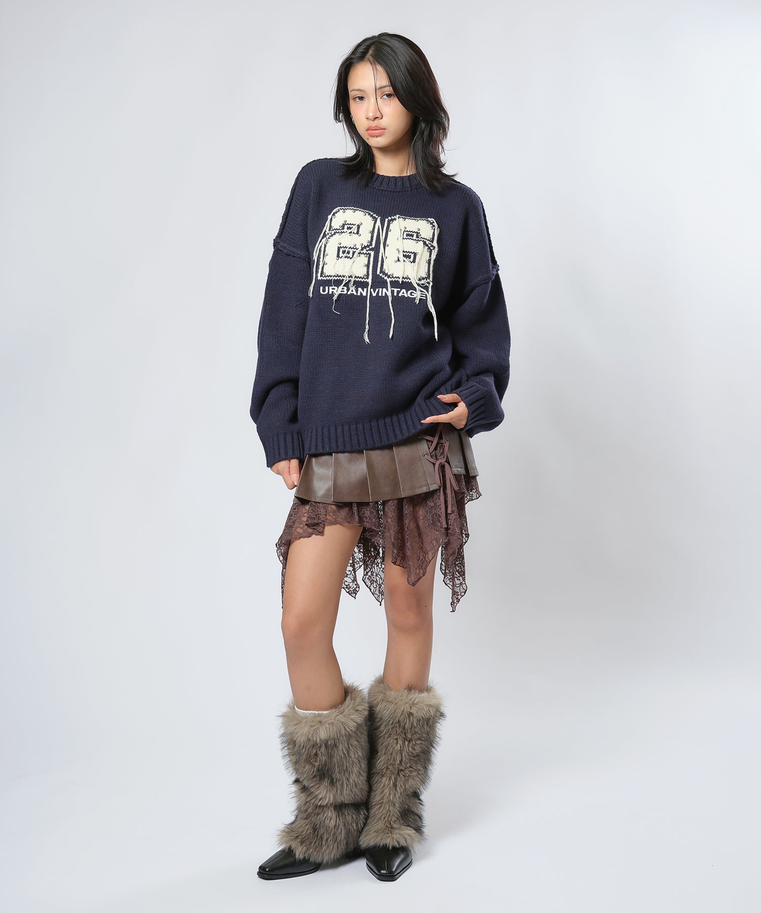 MODEL:170cm/COLOR:NAVY/SIZE:F